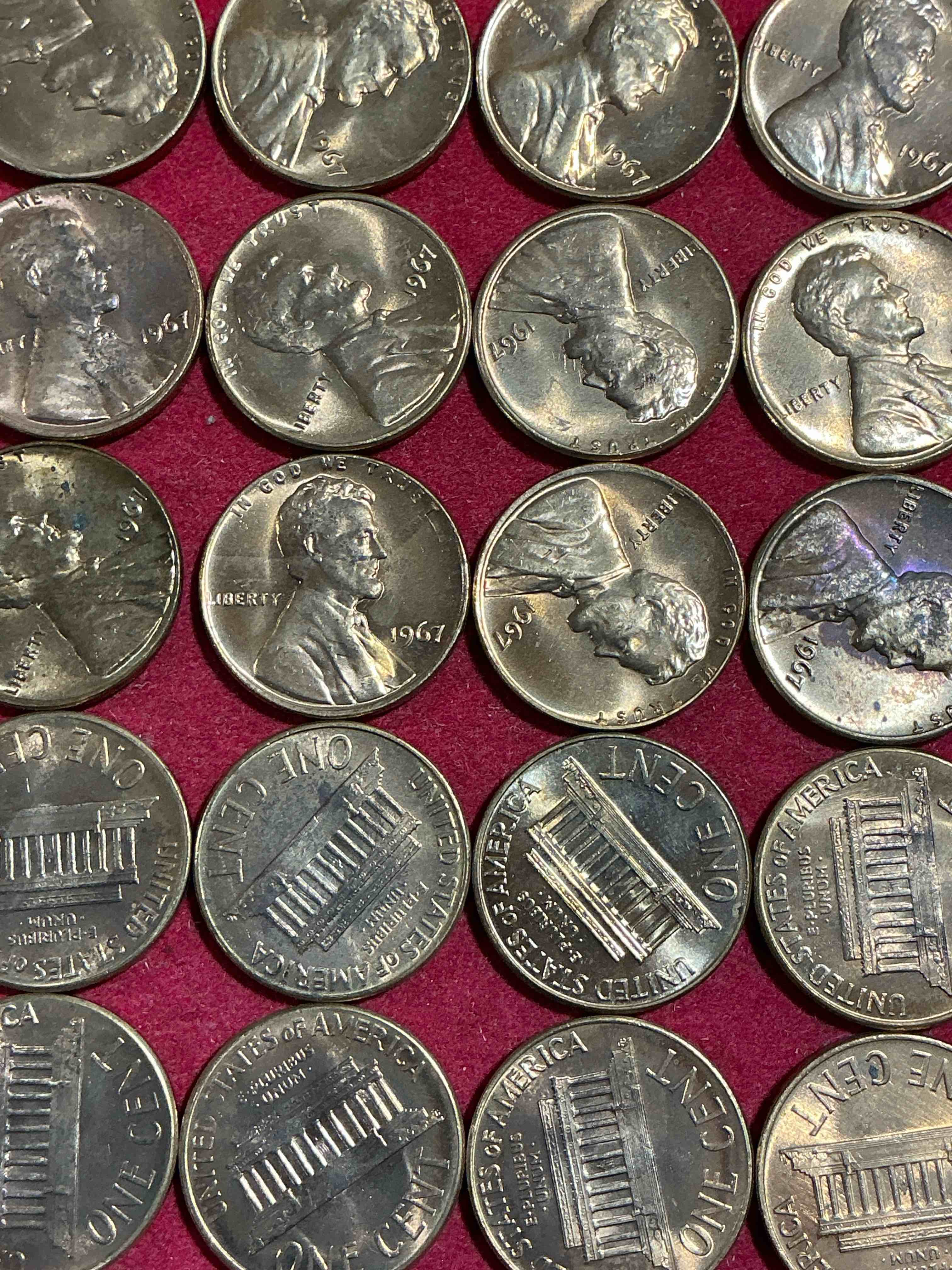 Condition photo showing New/Like New for 1967 “summer of love” brilliant uncirculated pennies!  check out these 1967 “summer of love” era pennies in brilliant uncirculated condition, many direct from the original treasury rolls!  these pennies haven’t seen the light of day since 1967!  own these highly collectible pieces of history in mint condition!