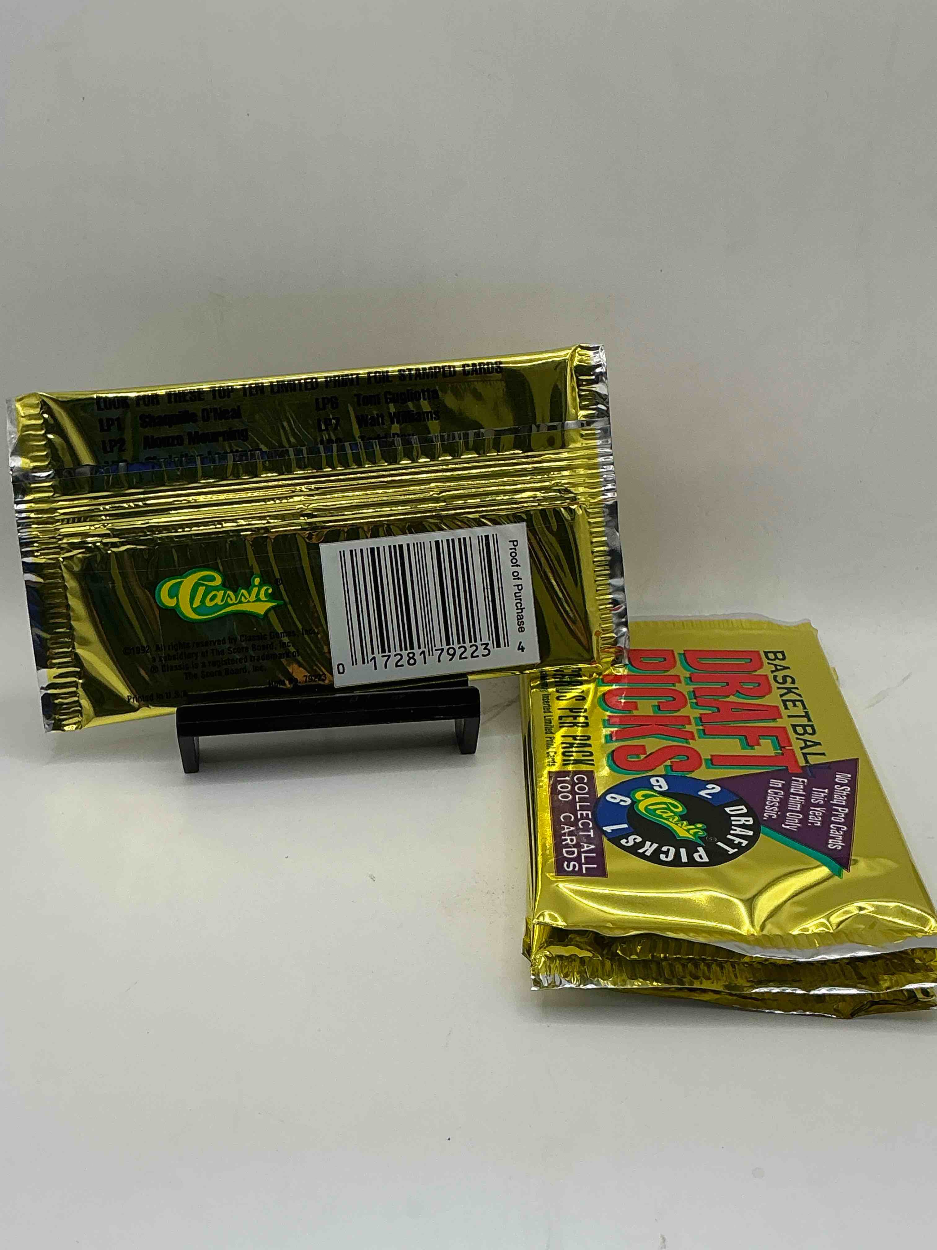 Condition photo showing New/Like New for 1992 classic draft picks unopened basketball packs! search for shaq’s only cards from 1992, along with other big names from the year! look for exclusive illustrated cards & numbered cards too!