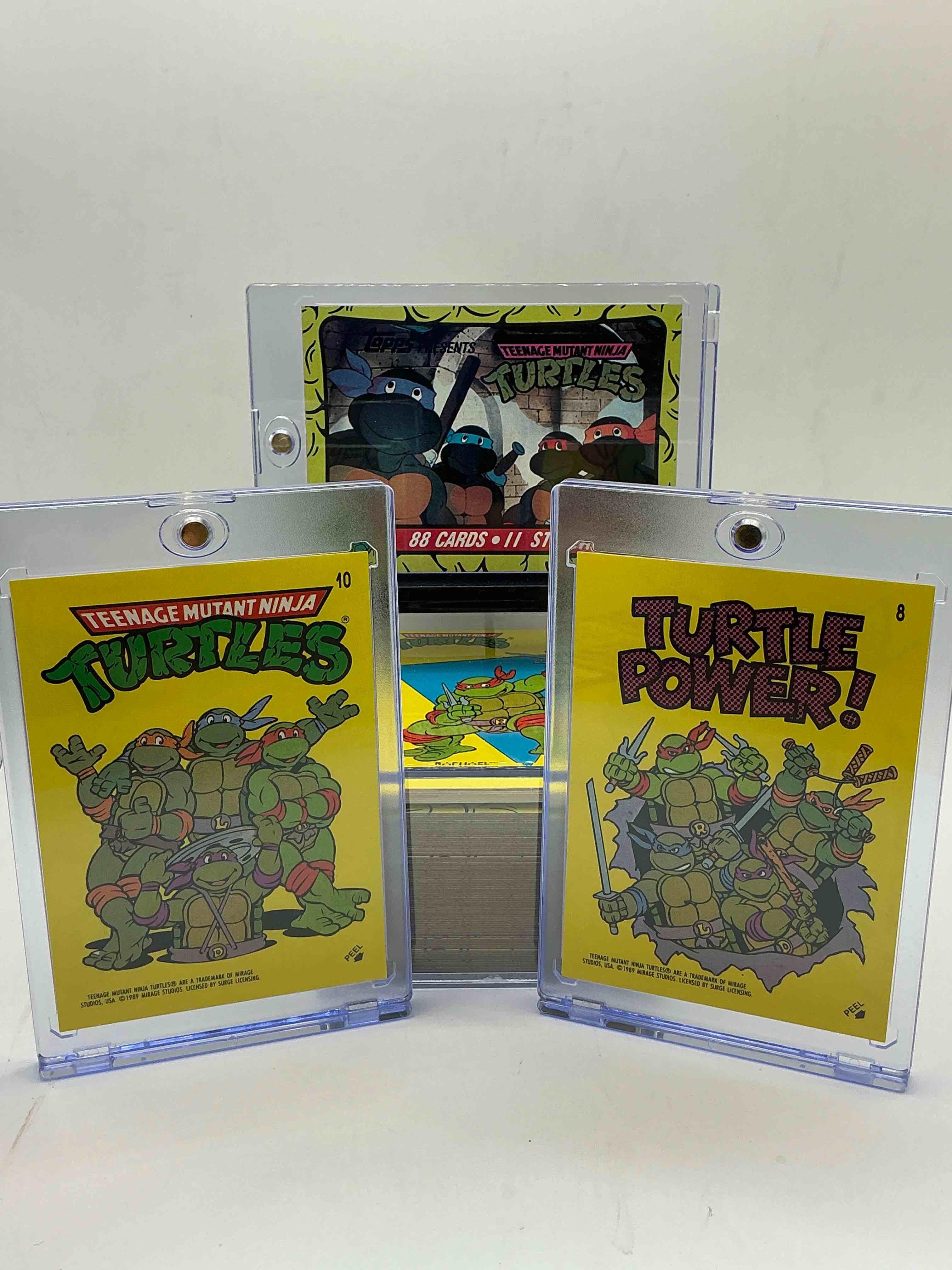 1989 ninja turtle wow!  totally complete original, authentic teenage mutant ninja turtles complete trading card & stickers!  all 88 cards & 11 stickers included, for a total qty of 99! excellent condition!  your chance to own a genuine tmnt original serious collectible! 