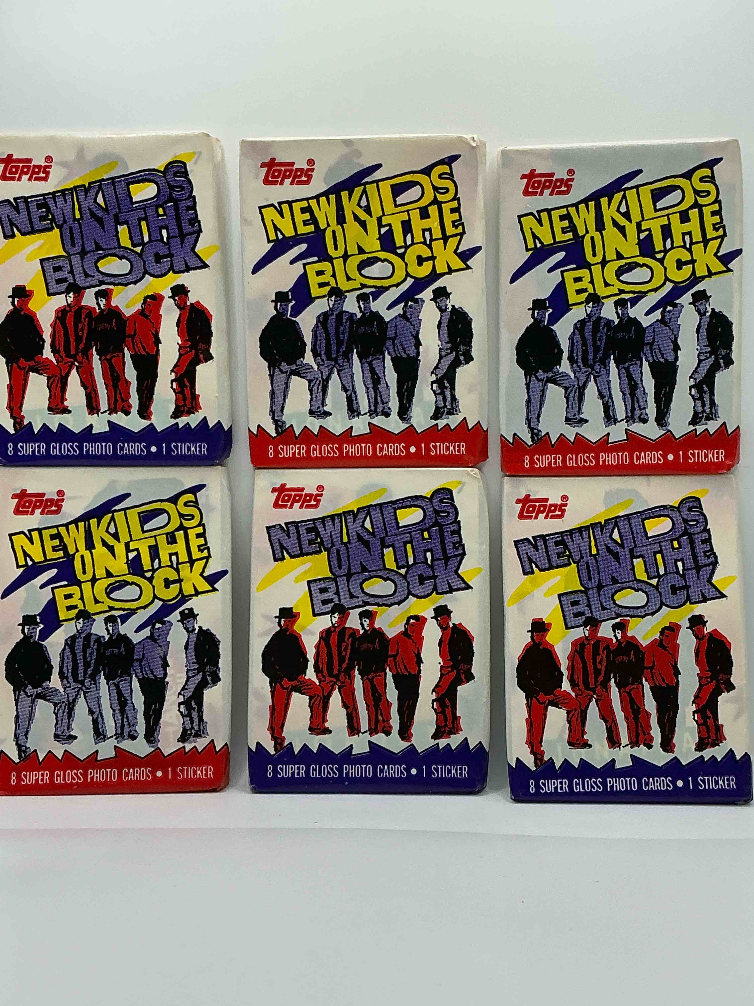 Condition photo showing New/Like New for 1989 hangin’ tough!  new kids on the block, the original boy band history!  check out these original, sealed new kids trading card wax packs, direct from original retail case!  re-live 1989 with these highly collectible, authentic pieces of pop culture history!  