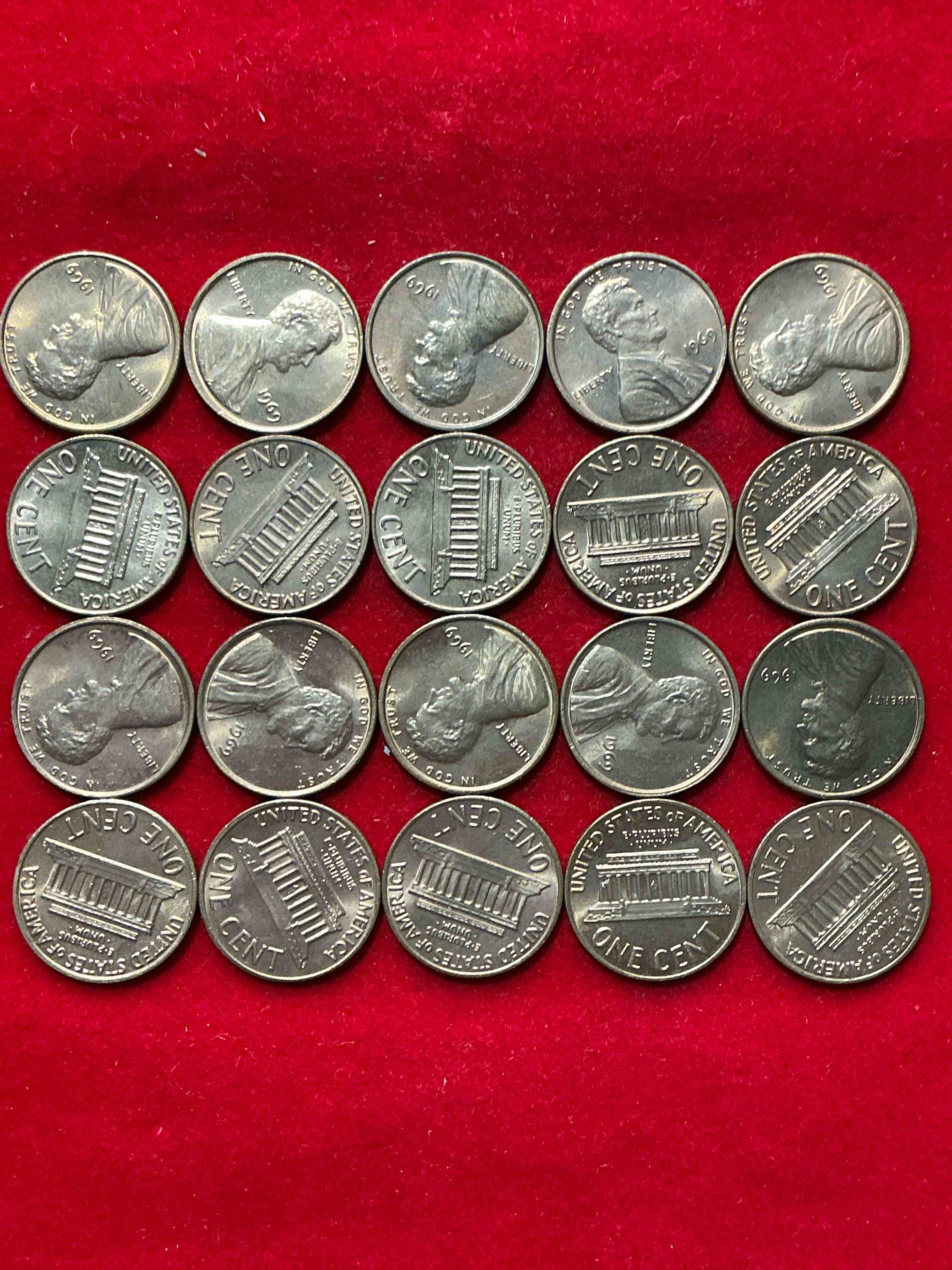 1969 moon landing brilliant uncirculated wheat pennies!  direct from original treasury bank rolls, these pennies haven’t seen daylight since 1969!  on july 20, 1969 the world changed forever when america landed on the moon!  own pieces of this era with these gorgeous brilliant uncirculated wheat pennies!  