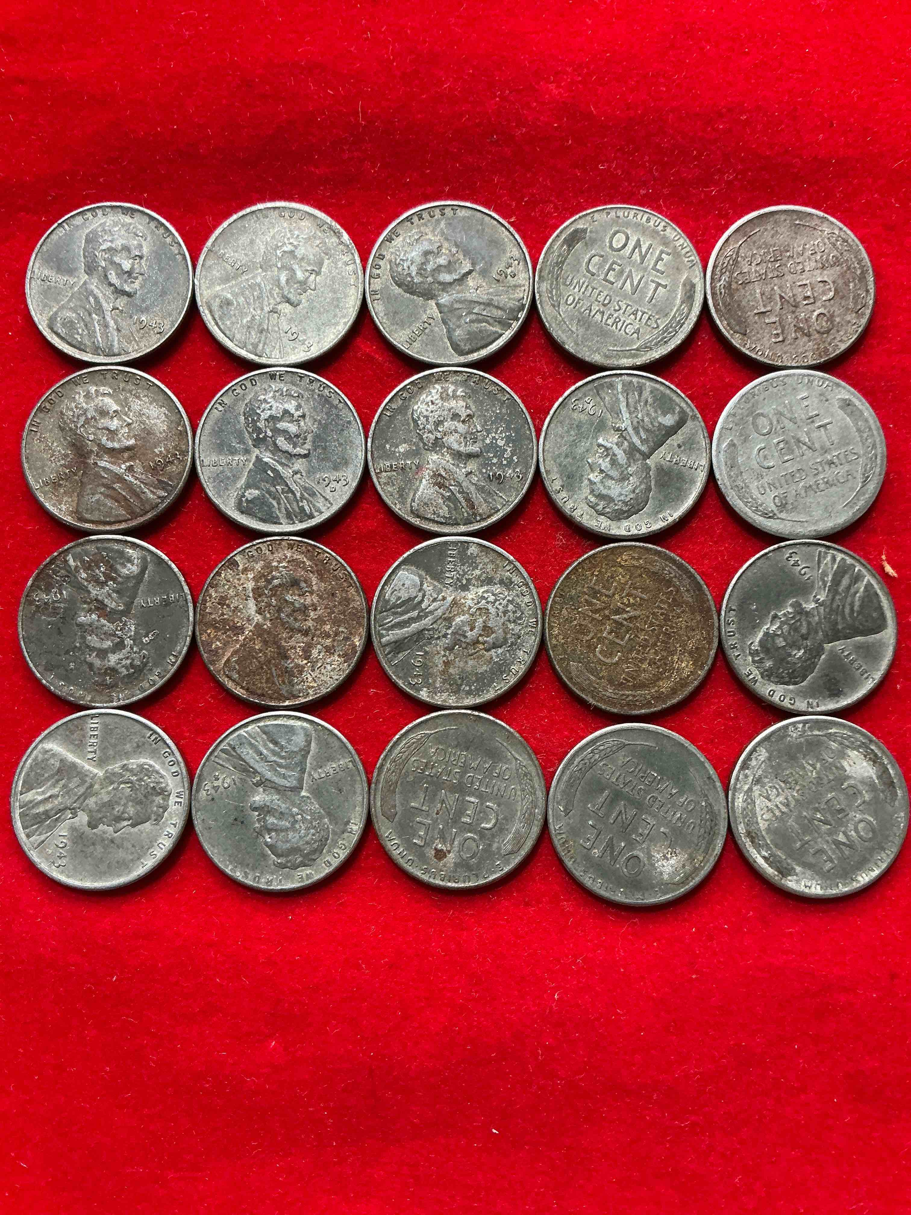 Condition photo showing Good Condition for 1943 world war il history! did you know that in 1943 copper was so valuable for making ammunition that the u.s. treasury made pennies out of steel?! 1943 steel pennies have become valuable, rare collector items! up for auction are rare wwii steel pennies appearing circulated. own pieces of world war ii history that are an awesome investment!