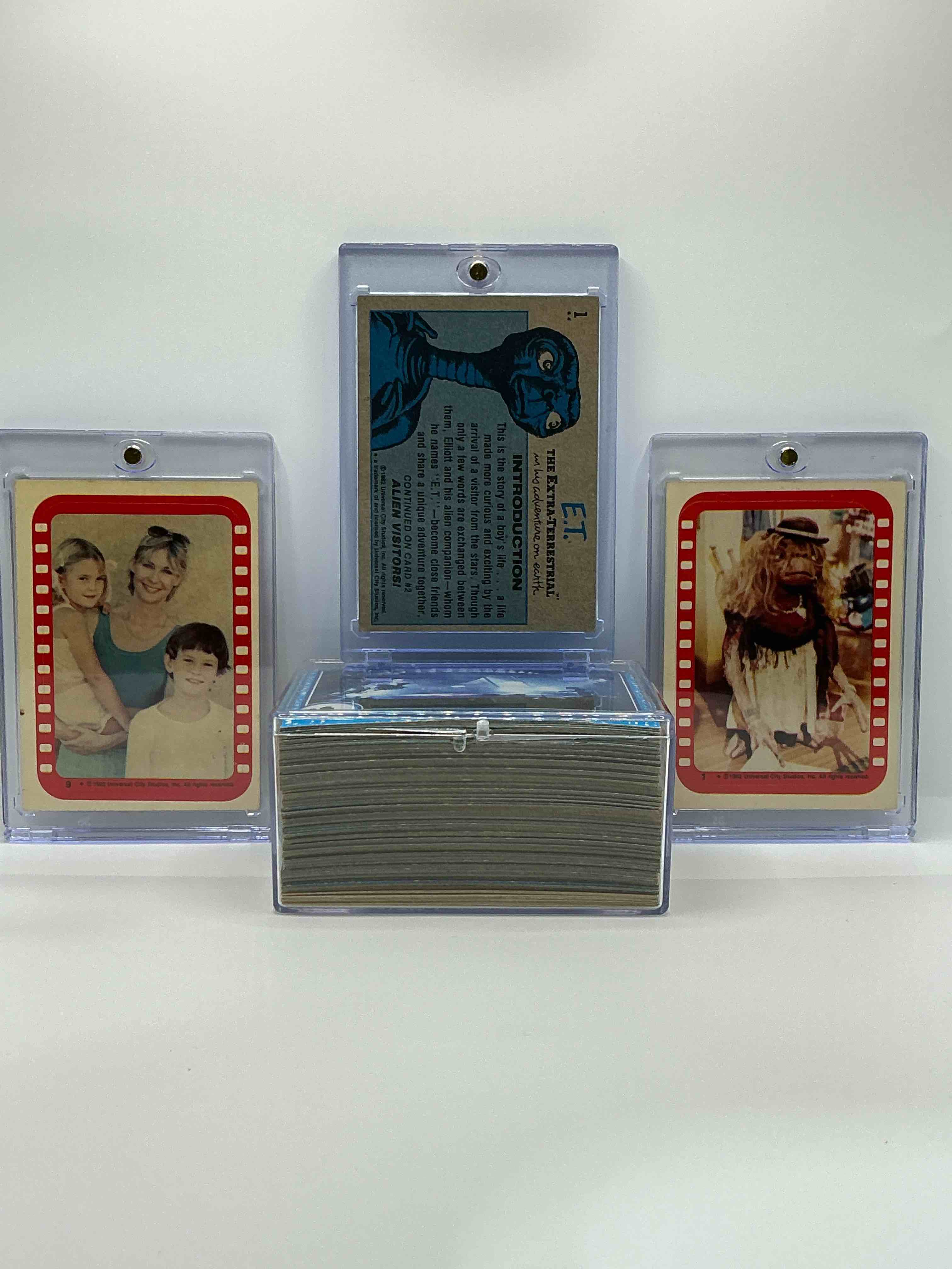 Condition photo showing New/Like New for 1982 e.t. genuine movie wow!  1982 original e.t. the extra terrestrial movie cards, excellent condition!  all 87 cards & 11 stickers included!  your chance to own a rare, authentic e.t. collectible!
