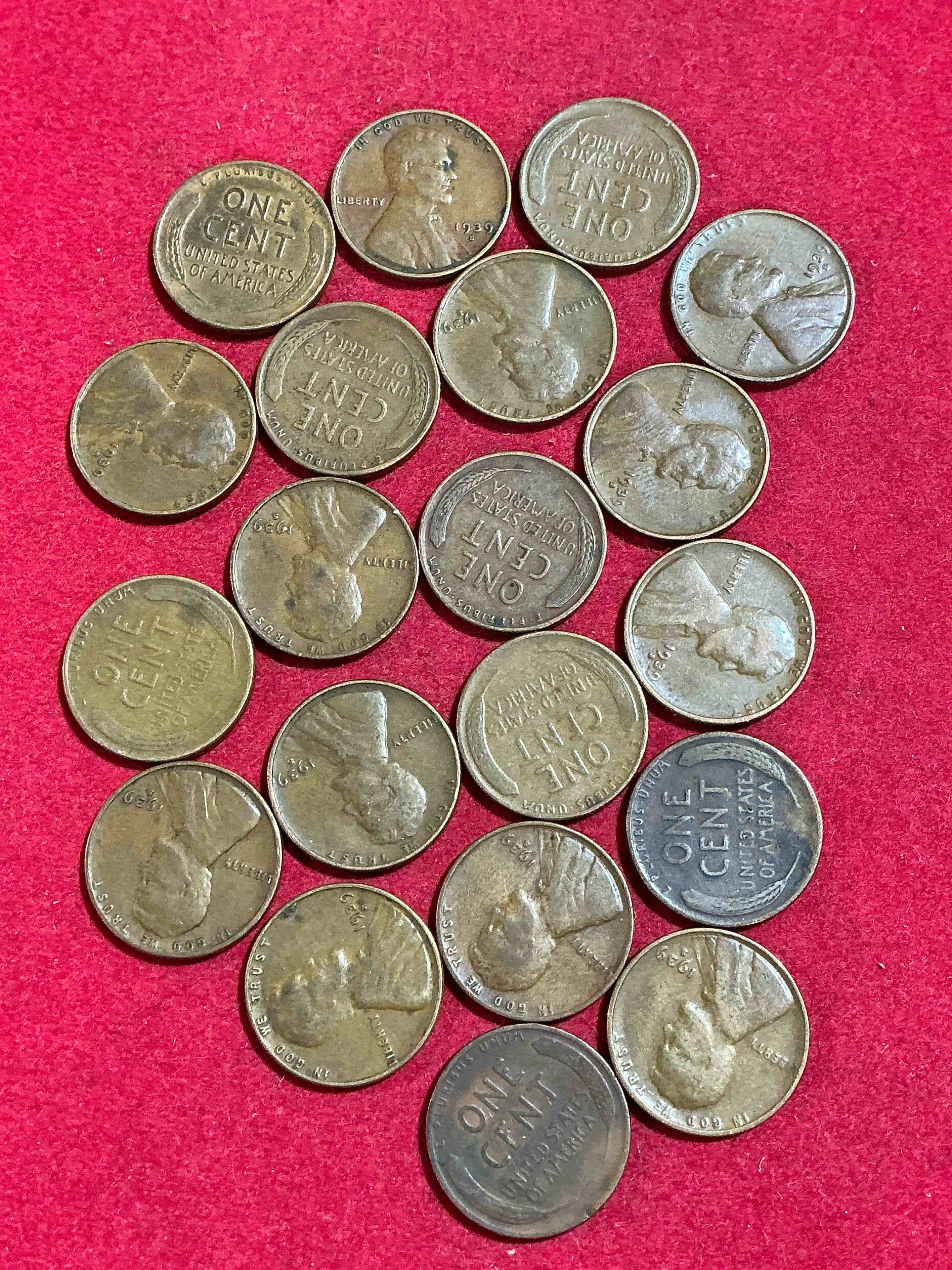 Condition photo showing Good Condition for rare 1939 s mint pennies! world war 2 buffs take notice! wwii started in 1939 when hitler invaded poland. up for auction are rare 1939 san francisco mint pennies, in great condition!