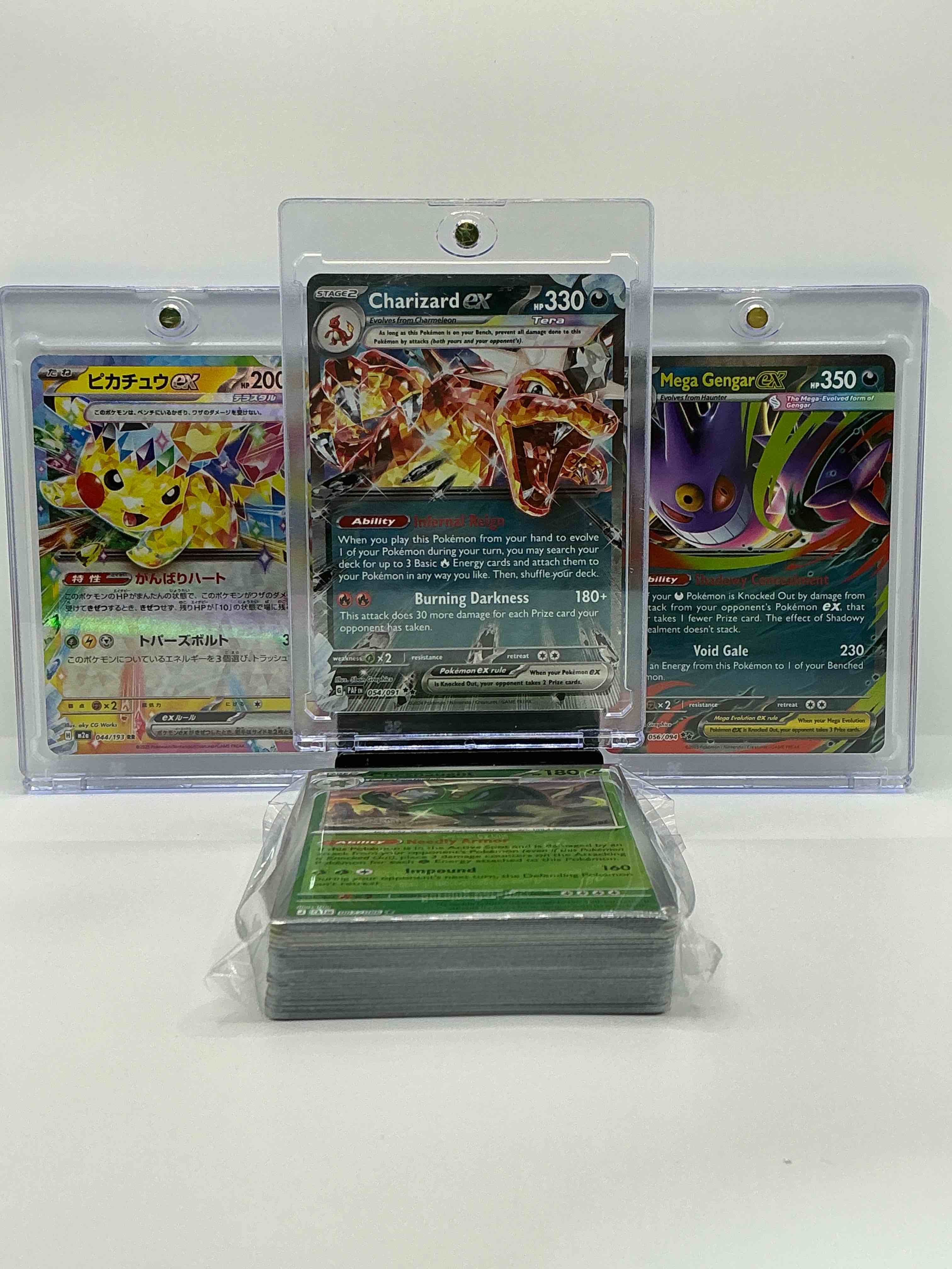 Charizard EX, Pikachu EX & Mega Gengar Insanity! Along With 50 Other Pokémon Heroes, Holos, Legends & Commons- Including Holographic Cards, Stage 2 Cards, Holos In All Forms & More! Also Includes 36 Non Holo Common/ Uncommon Basic & First Stage Cards Trainers & Energy Too! Perfect Set For Collectors & Enthusiasts!