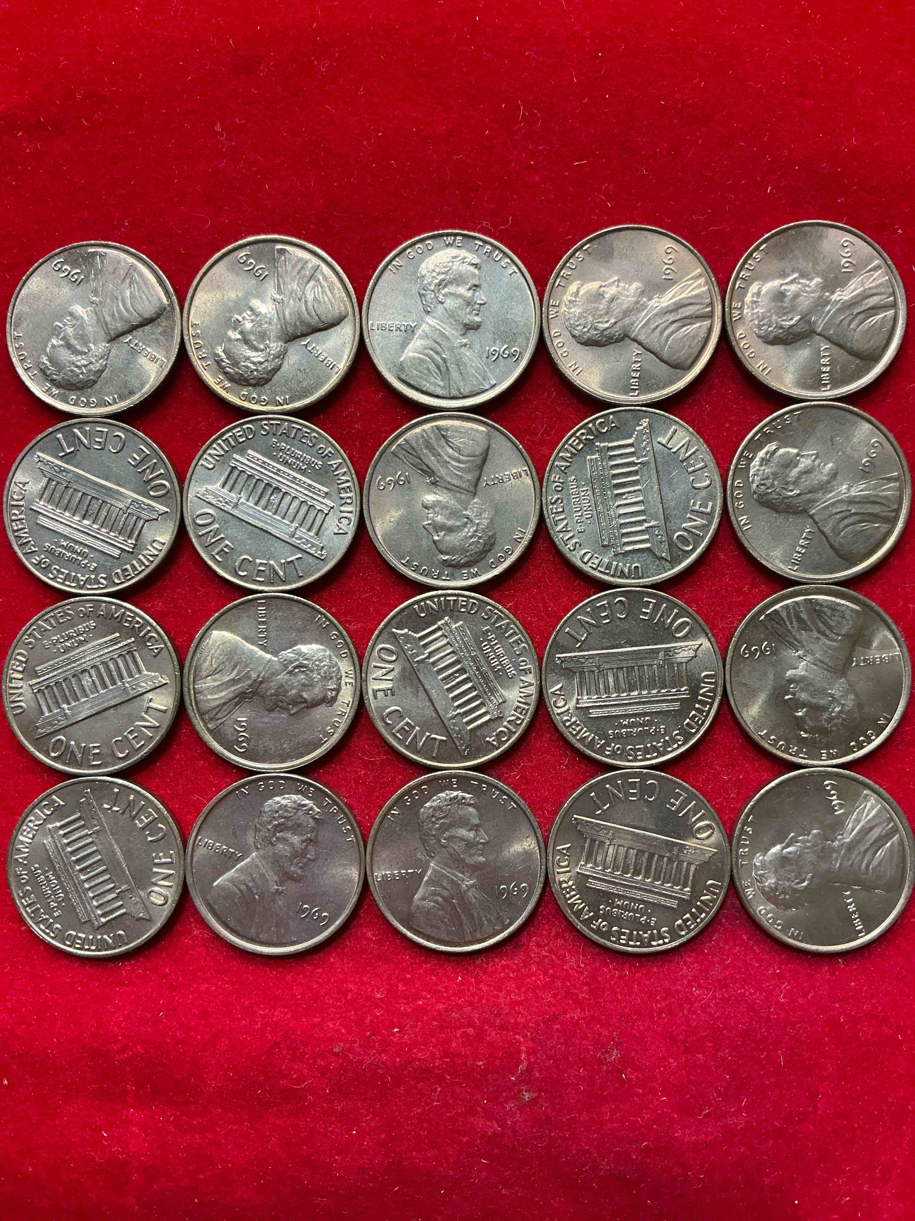 1969 Moon Landing Brilliant Uncirculated Wheat Pennies!  Direct From Original Treasury Bank Rolls, These Pennies Haven’t Seen Daylight Since 1969!  On July 20, 1969 The World Changed Forever When America Landed On The Moon!  Own Pieces Of This Era With These Gorgeous Brilliant Uncirculated Wheat Pennies!  