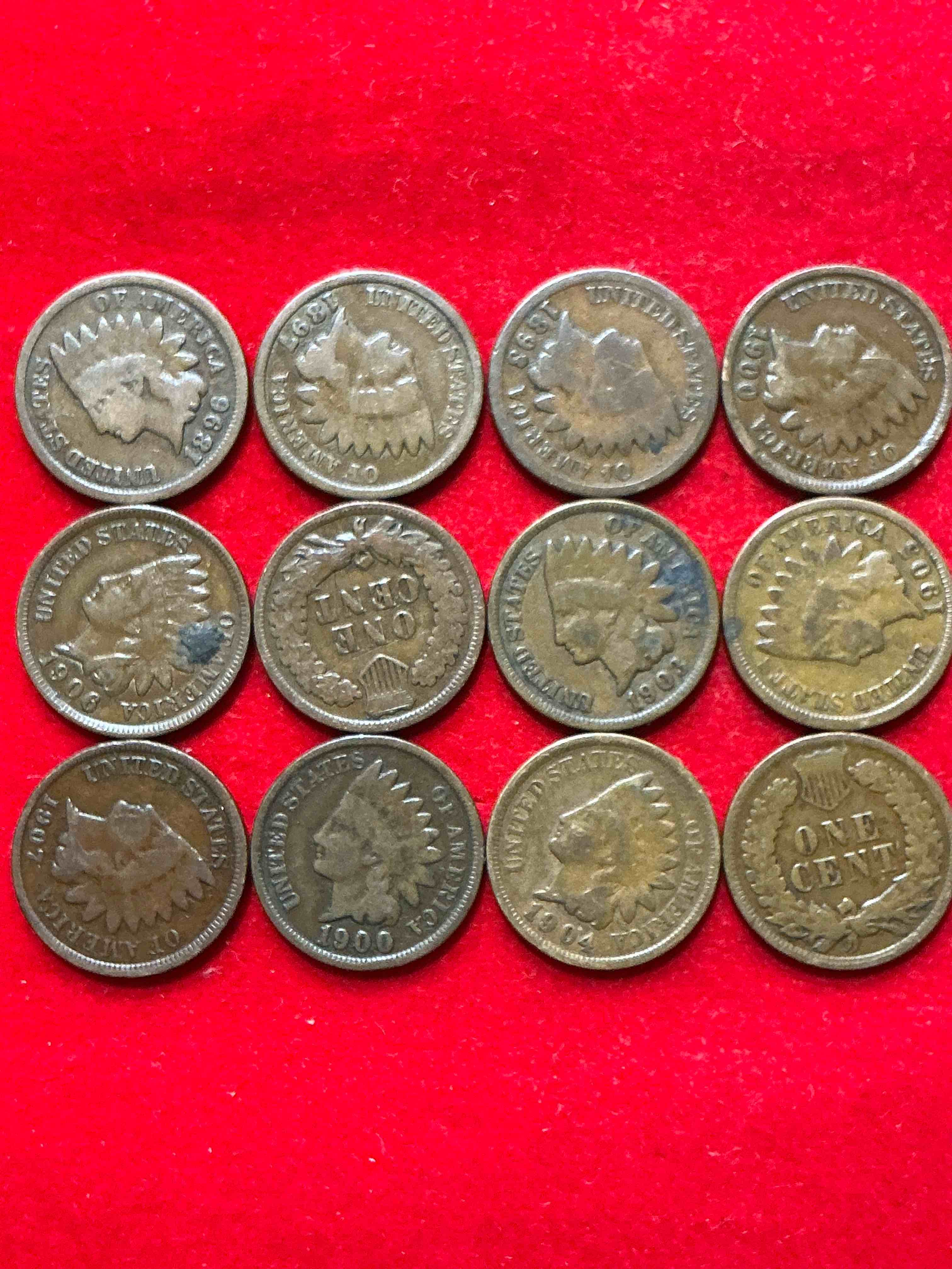 Indian Head Pennies! These Gorgeous U.S. Pennies Were Minted From 1859-1909 & Have Become Serious Collector Items! The "Indian Head" Design Is Actually A Representation Of Lady Liberty Wearing An Indian Headdress. Here Are Beautiful, Well-Kept Examples Representing Many Different Mint Years! Great For Collecting, Investing & Learning History, & Rare With Visible Dates!