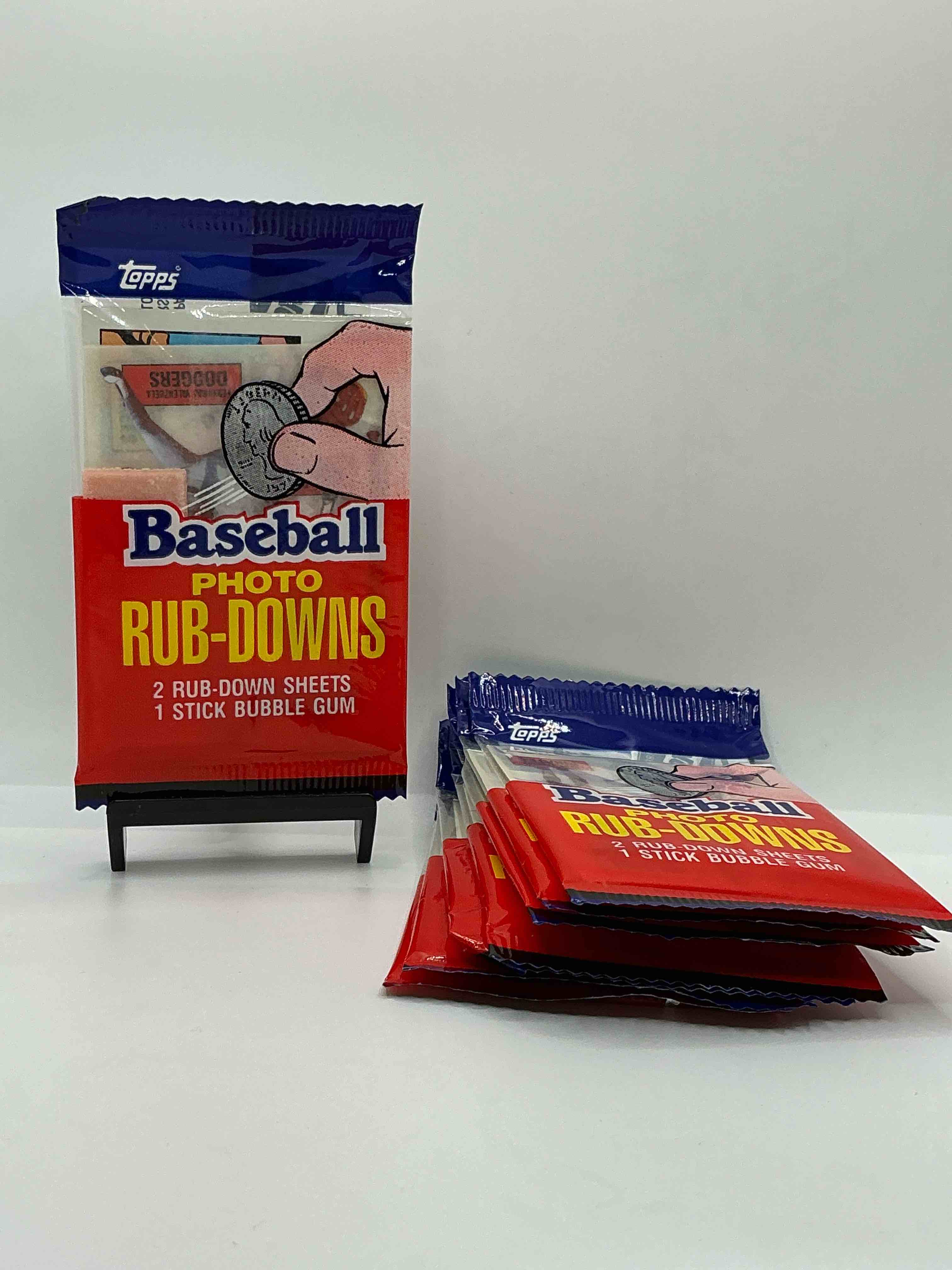 topps 1984 baseball rub downs! super rare mid 80’s baseball packs! super rare & cool!
