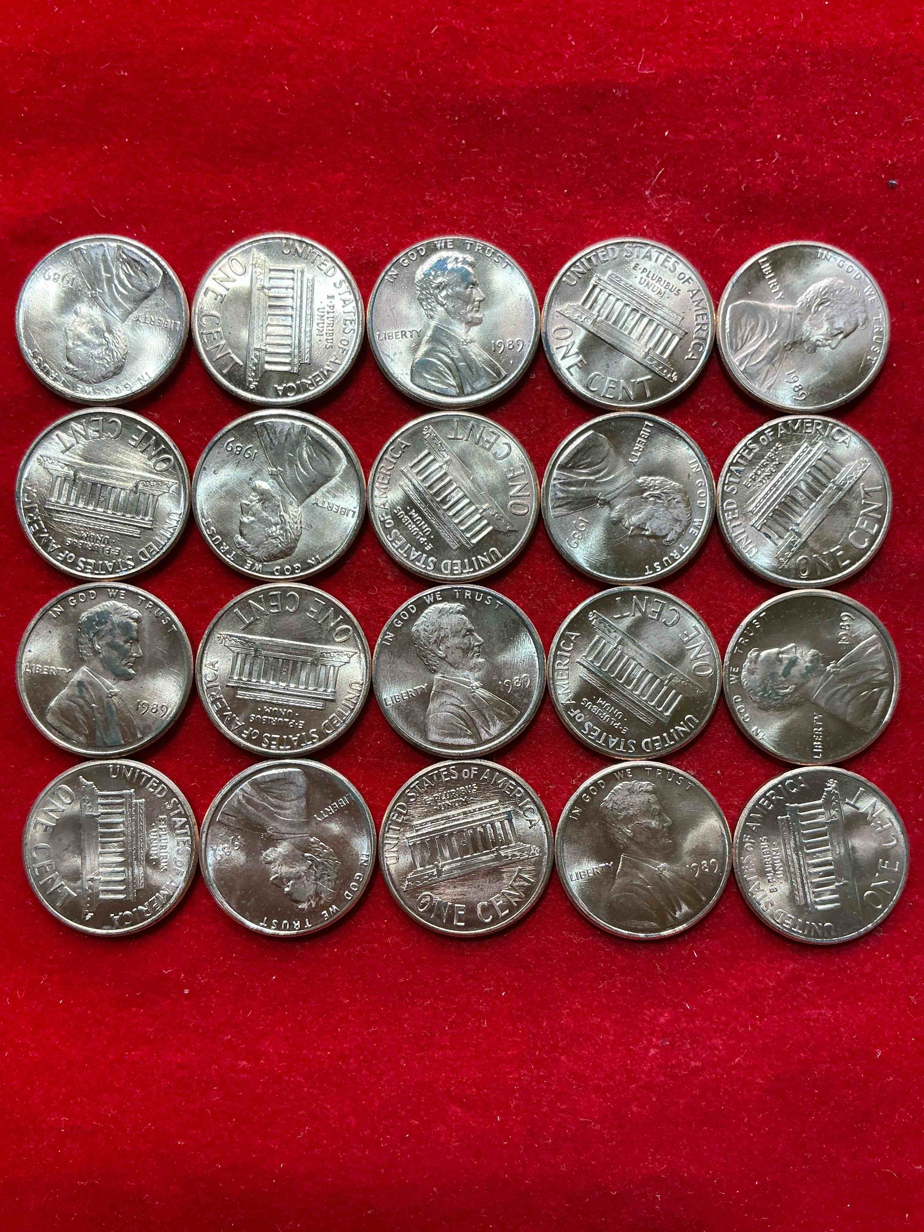 Condition photo showing New/Like New for 1989 brilliant uncirculated world wide web era pennies! 1989 is the year the world wide web was born! own these brilliant unc 1989 pennies, direct from original bank rolls! serious collector items from one of the most consequential years in history!