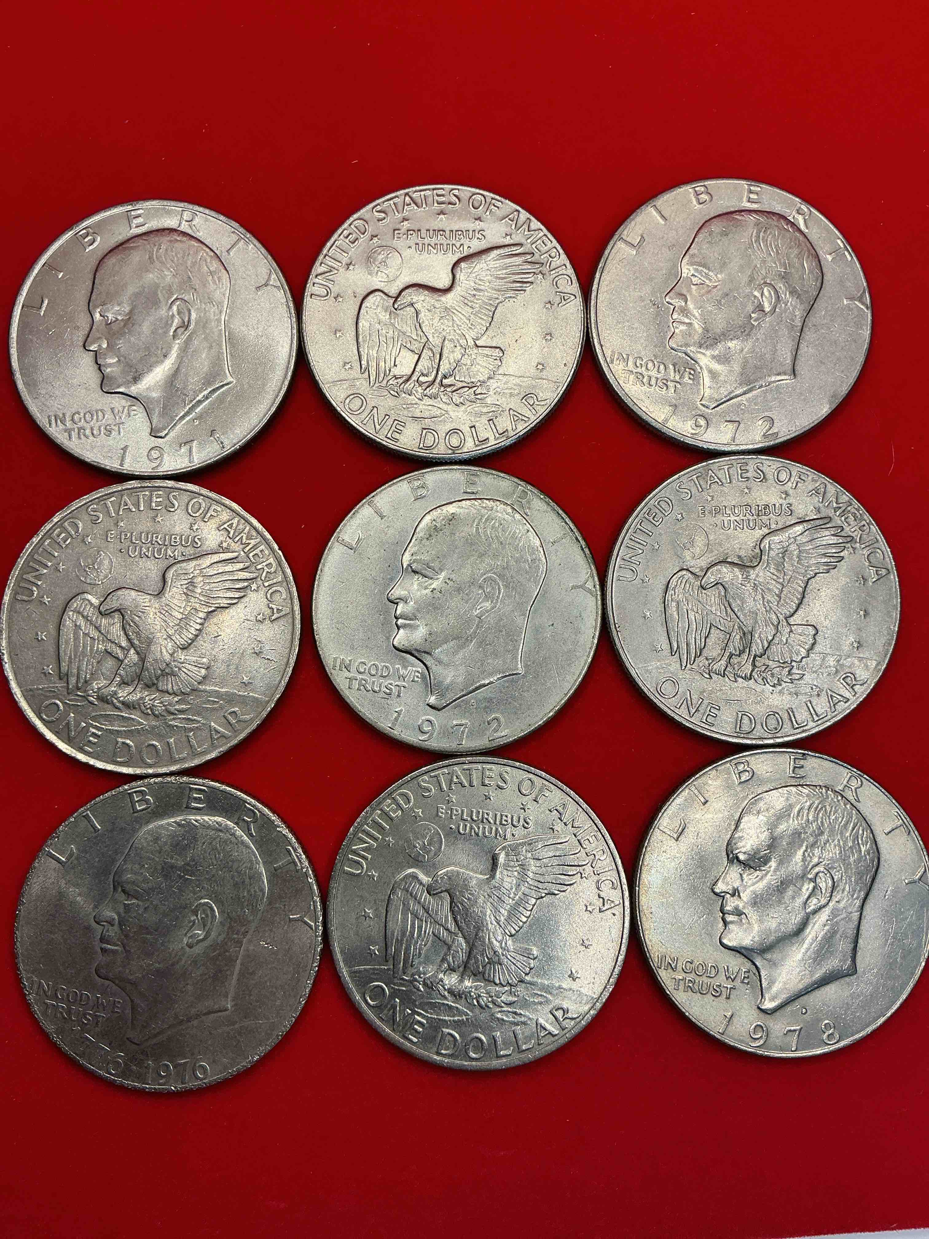 gorgeous eisenhower dollars! here are circulated “ike” dollars! up for auction are ike one dollar coins from different years! awesome ike dollars! even includes rare bicentennial 1976 edition