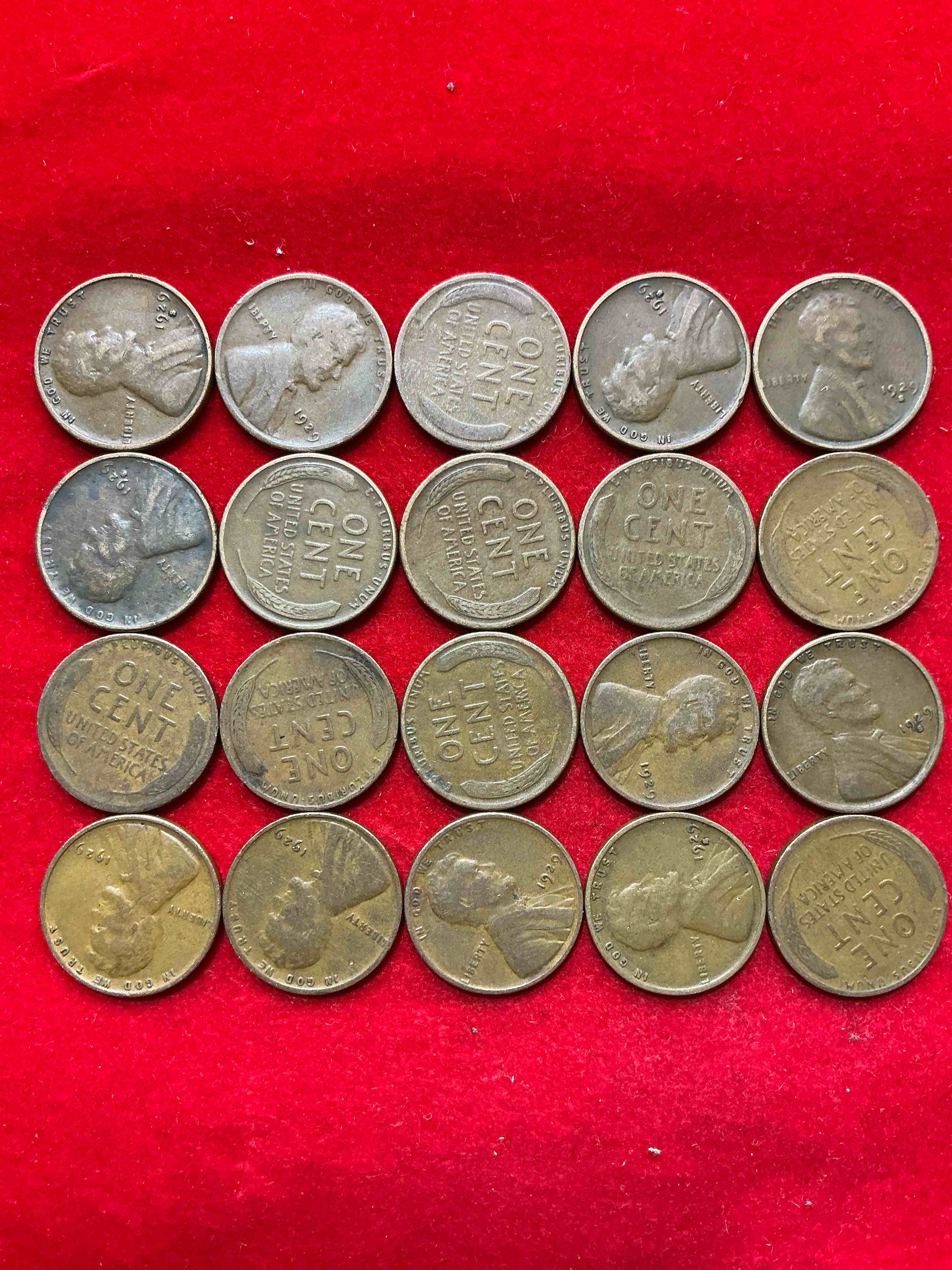 Condition photo showing Good Condition for 1929, a year of infamy!  1929 is the year the roaring 1920’s came to an end with the devastating stock market crash of october 1929 that led to the great depression.  own pieces of this era with these genuine 1929 wheat pennies in nice condition!  