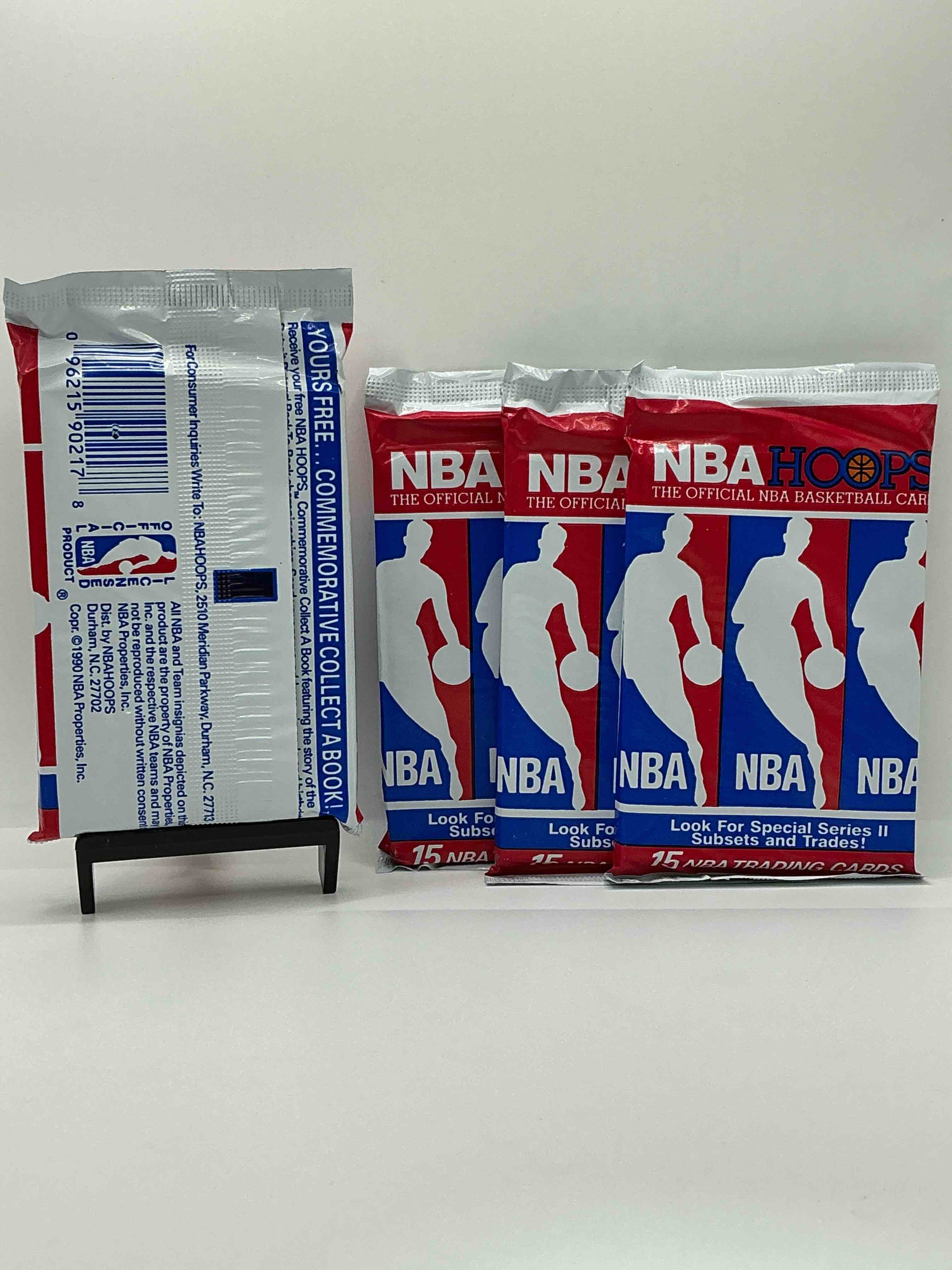 Condition photo showing New/Like New for michael jordan?! wow, vintage 1990/91 nba hoops rare red series two sealed sports card & collectible pack, direct from original factory sealed retail case! series 2 extremely hard to find & includes sought after subsets! look for many valuable cards such as michael jordan #65 (psa 10 value $225) & so much more!