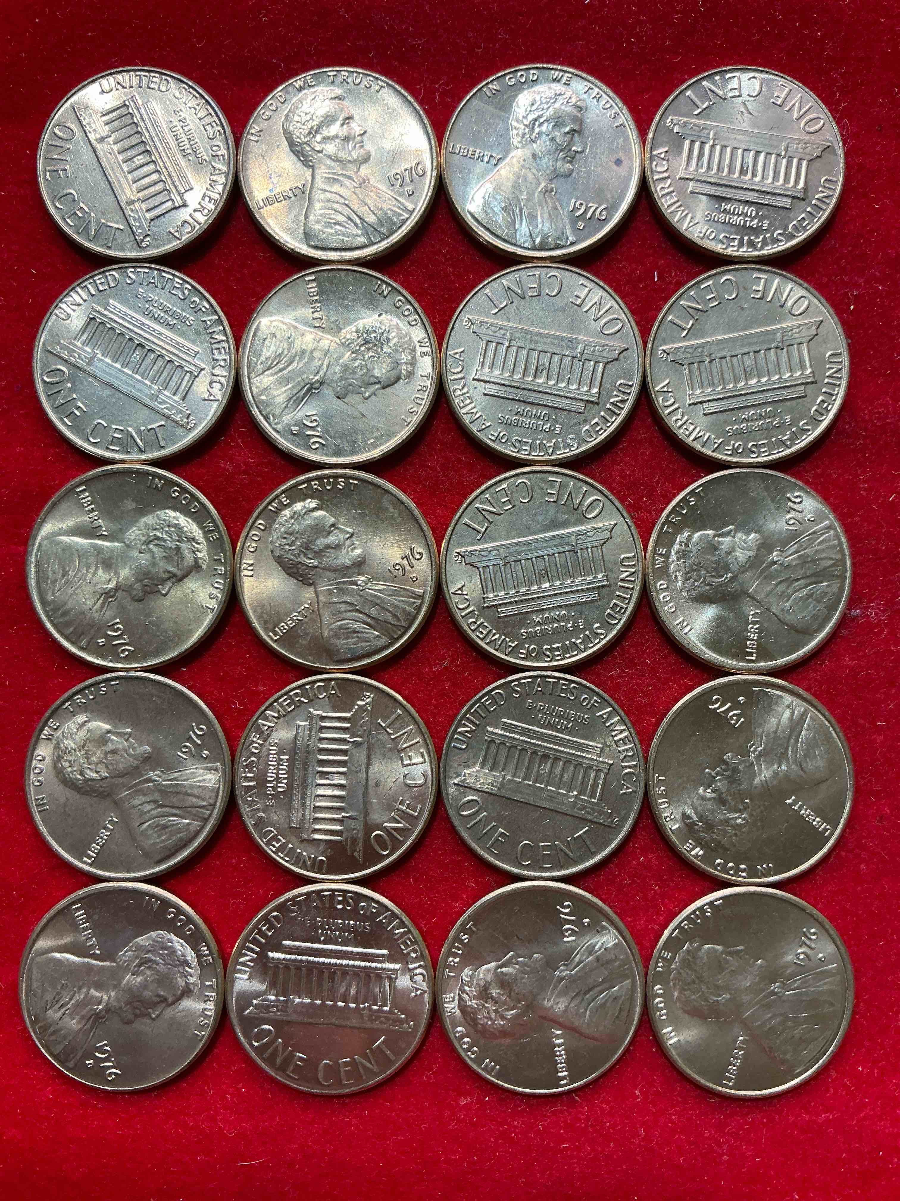 Condition photo showing New/Like New for 1976 brilliant uncirculated america 200 year anniversary pennies! celebrate america’s bicentennial with the unc brilliant 1976 pennies, direct from the original bank rolls! these pennies have not seen the light of day since 1976, wow! serious collector items!