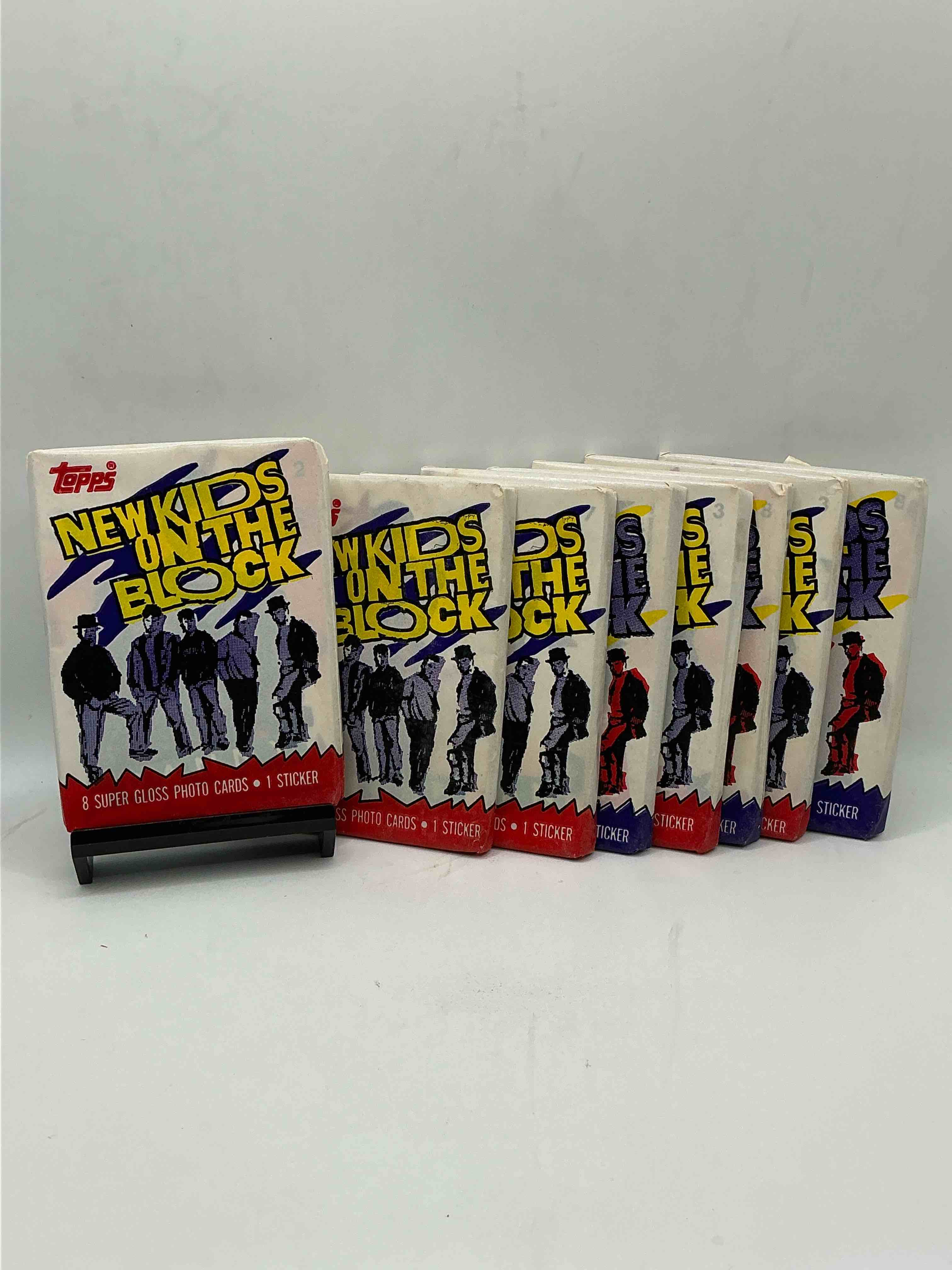 1989 hangin’ tough!  new kids on the block, the original boy band history!  check out these original, sealed new kids trading card wax packs, direct from original retail case!  re-live 1989 with these highly collectible, authentic pieces of pop culture history!  