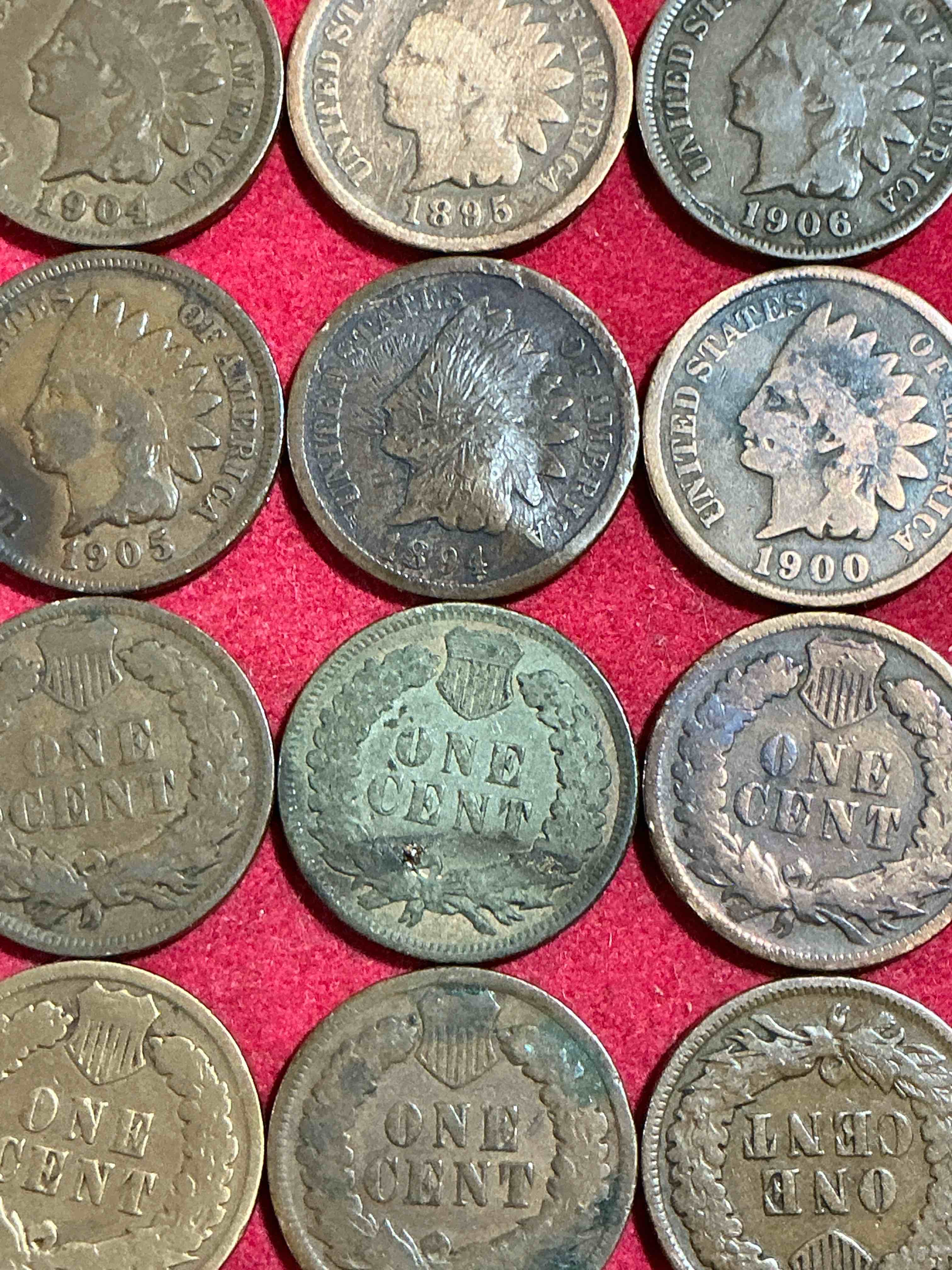 Condition photo showing Good Condition for indian head pennies! these gorgeous u.s. pennies were minted from 1859-1909 & have become serious collector items! the "indian head" design is actually a representation of lady liberty wearing an indian headdress. here are beautiful, well-kept examples representing many different mint years! great for collecting, investing & learning history, & rare with visible dates!