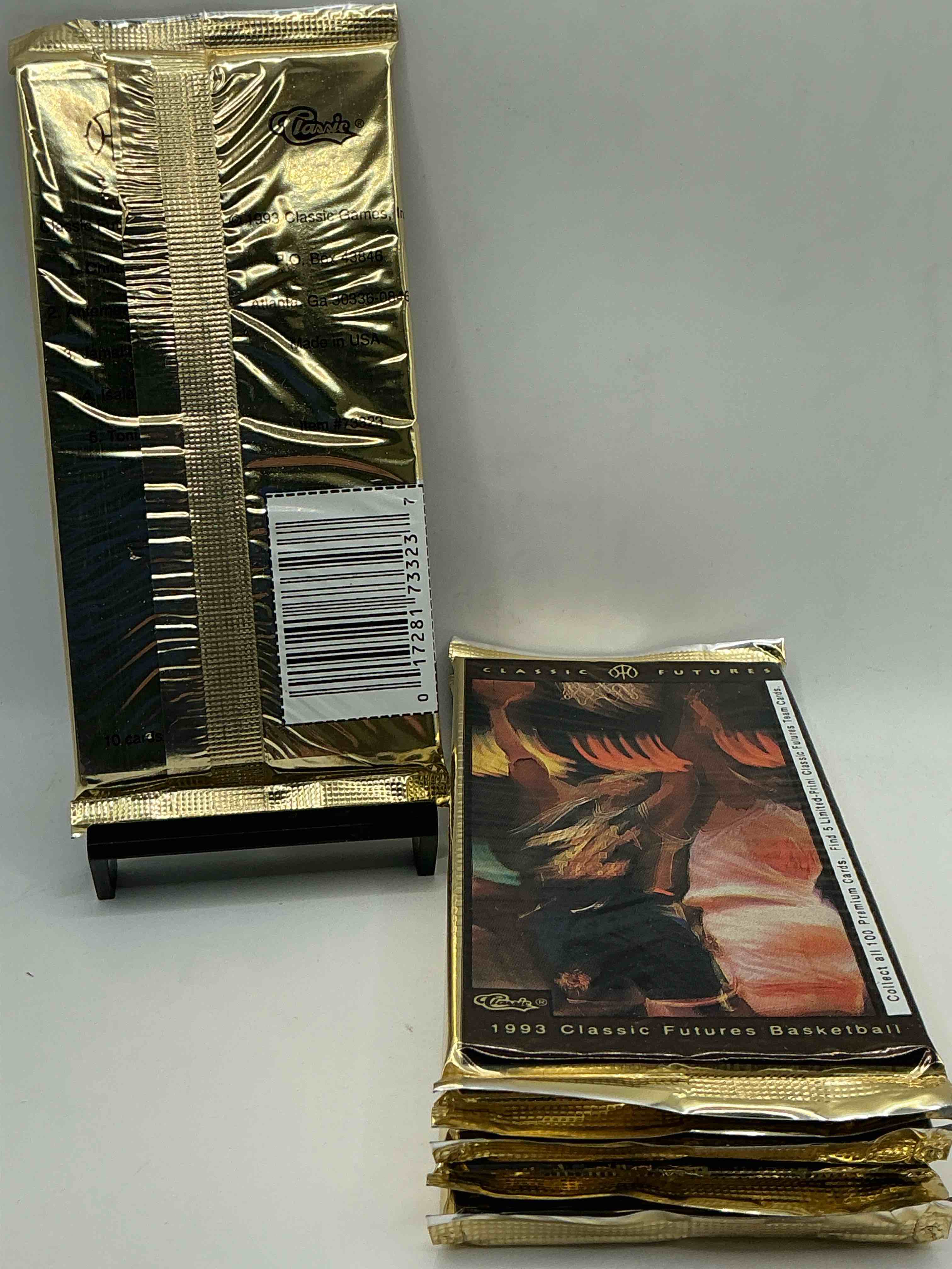 Condition photo showing New/Like New for 1993 classic draft picks unopened basketball packs! search for chris webber & anfernee hardaway rookies, along with other big names from the year! look for exclusive illustrated cards & numbered cards too!