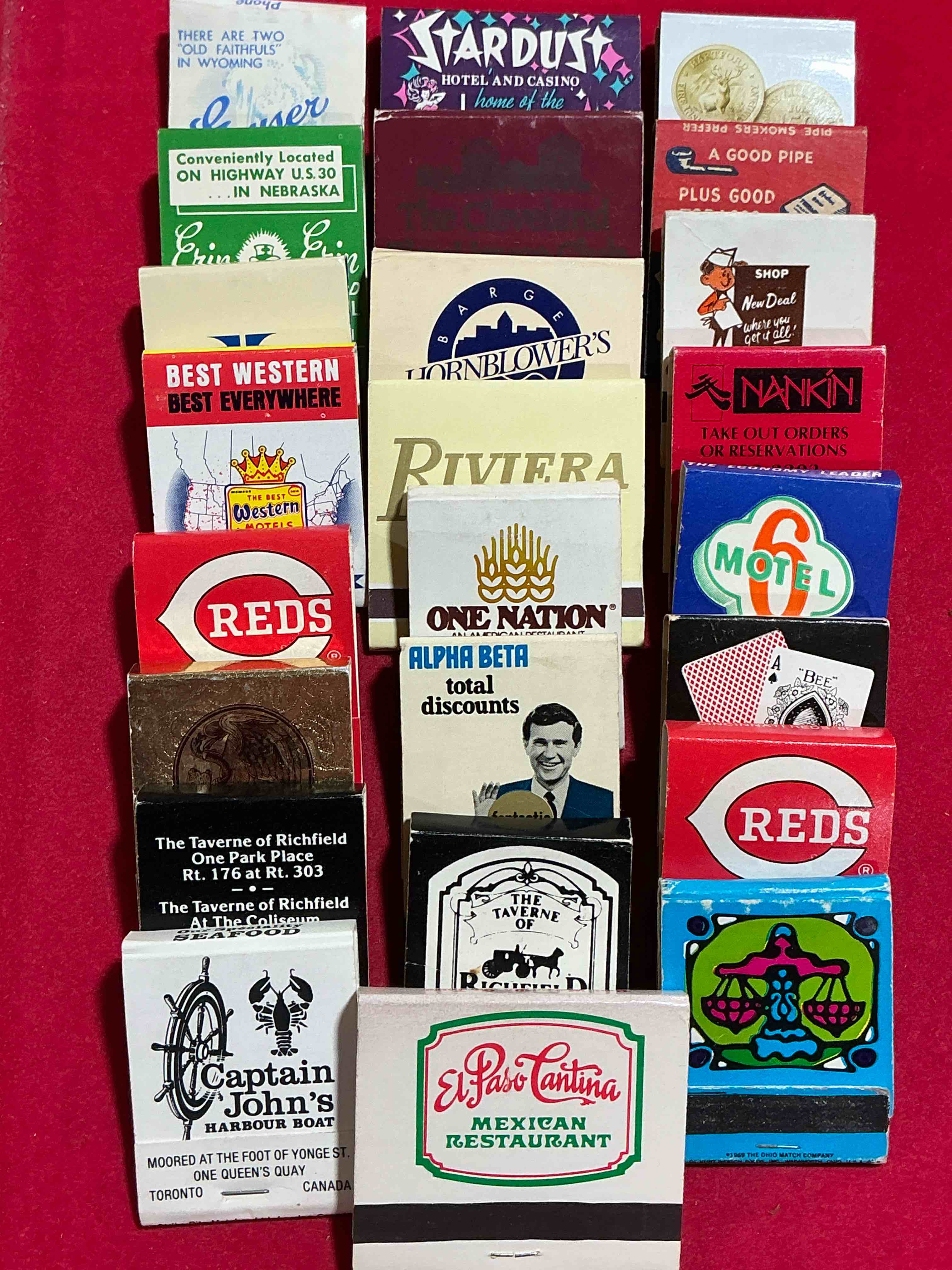 Condition photo showing Good Condition for vintage matchbooks! a crazy hard to collect collection of matchbooks from all over, many from places that no longer exist! collection spans decades & decades! most books are complete with all matches! one of a kind collection! all original & impossible to find anywhere else!