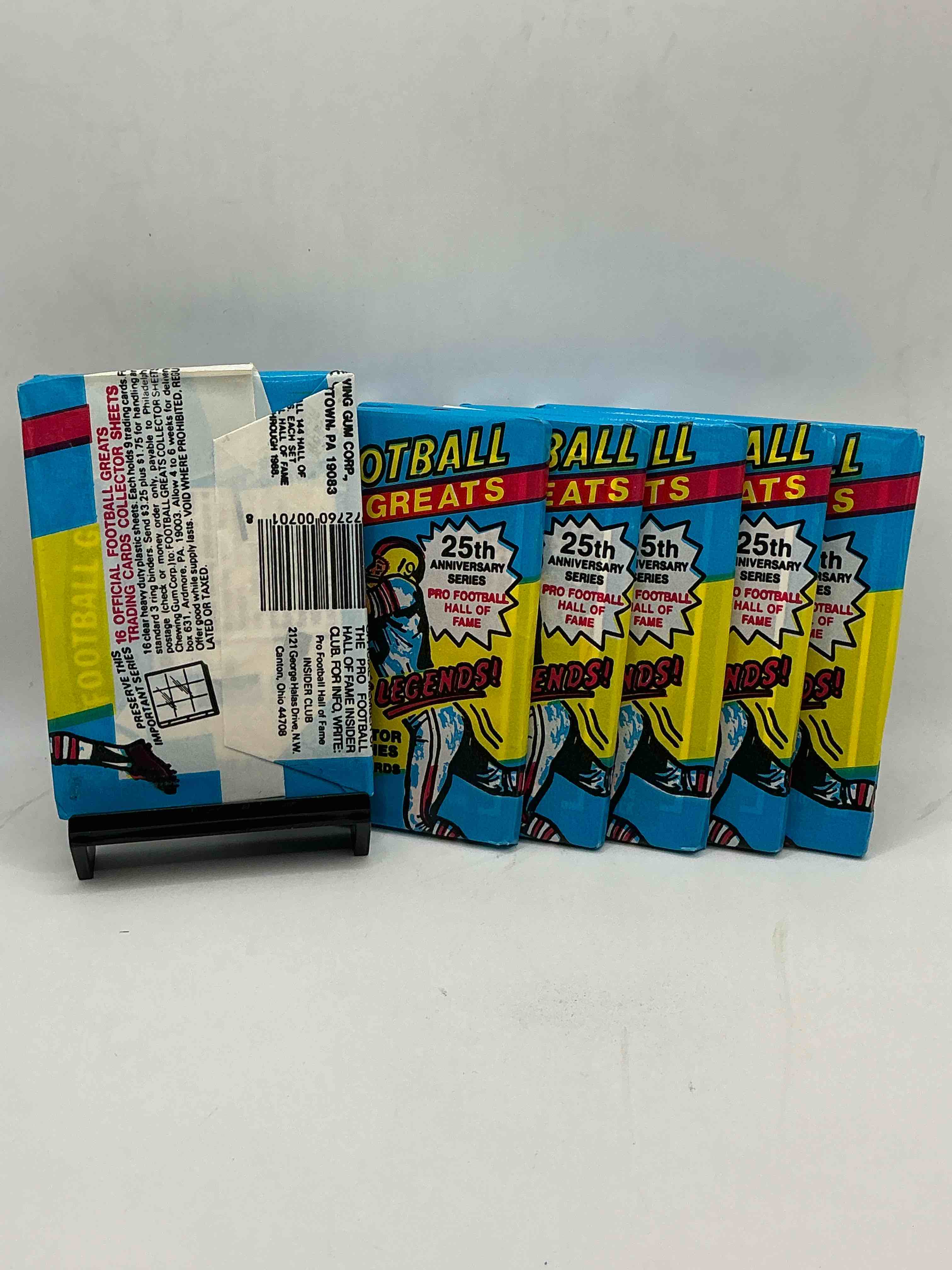 Condition photo showing New/Like New for jim brown!? roger staubach!? joe namath & more! 1988 swell football greats! the players & legends you could pull from these packs are insane! oj simpson, dick butkus & more potential cards & players you could pull! wow!