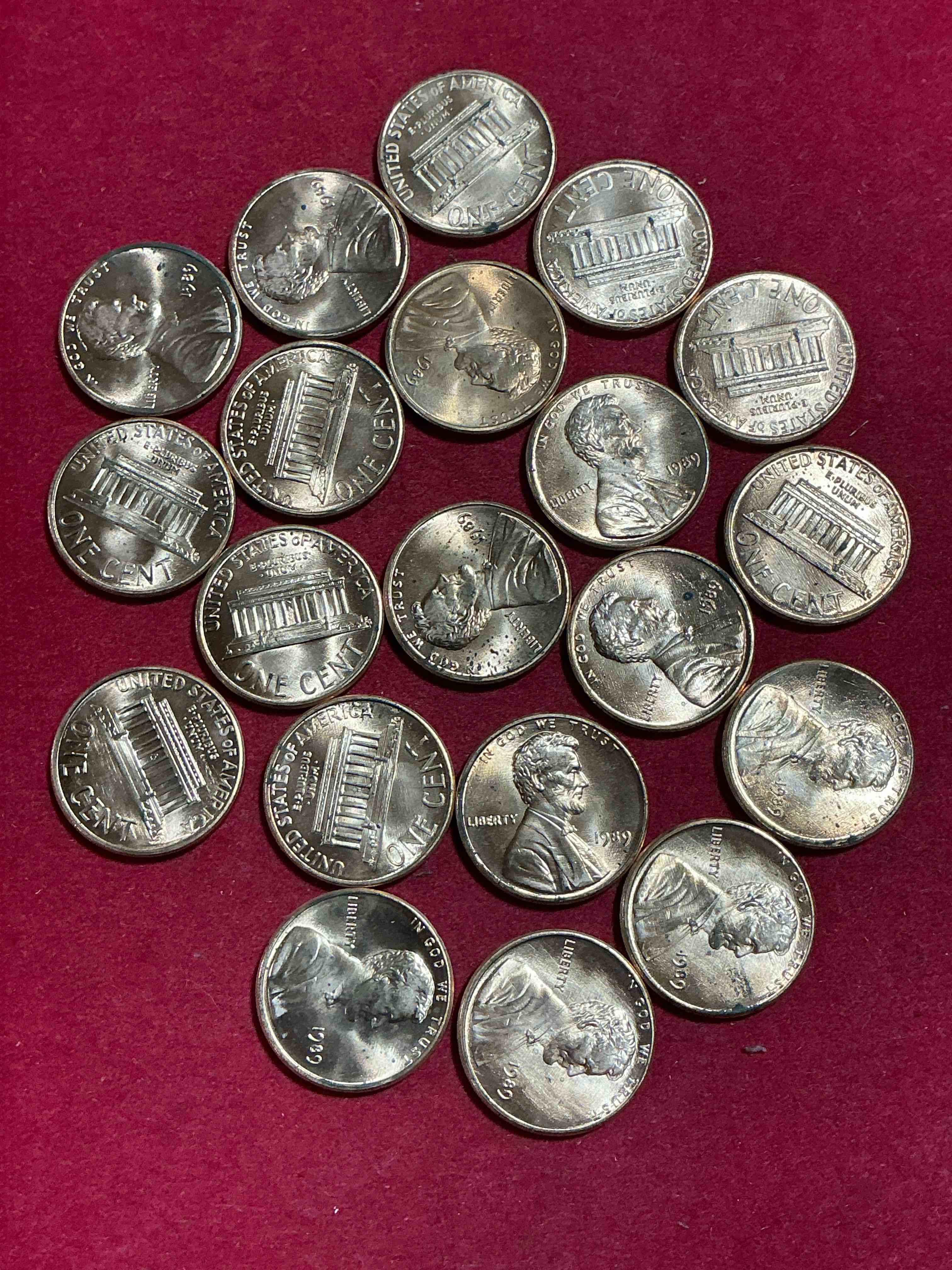 Condition photo showing New/Like New for 1989 brilliant uncirculated world wide web era pennies! 1989 is the year the world wide web was born! own these brilliant unc 1989 pennies, direct from original bank rolls! serious collector items from one of the most consequential years in history!