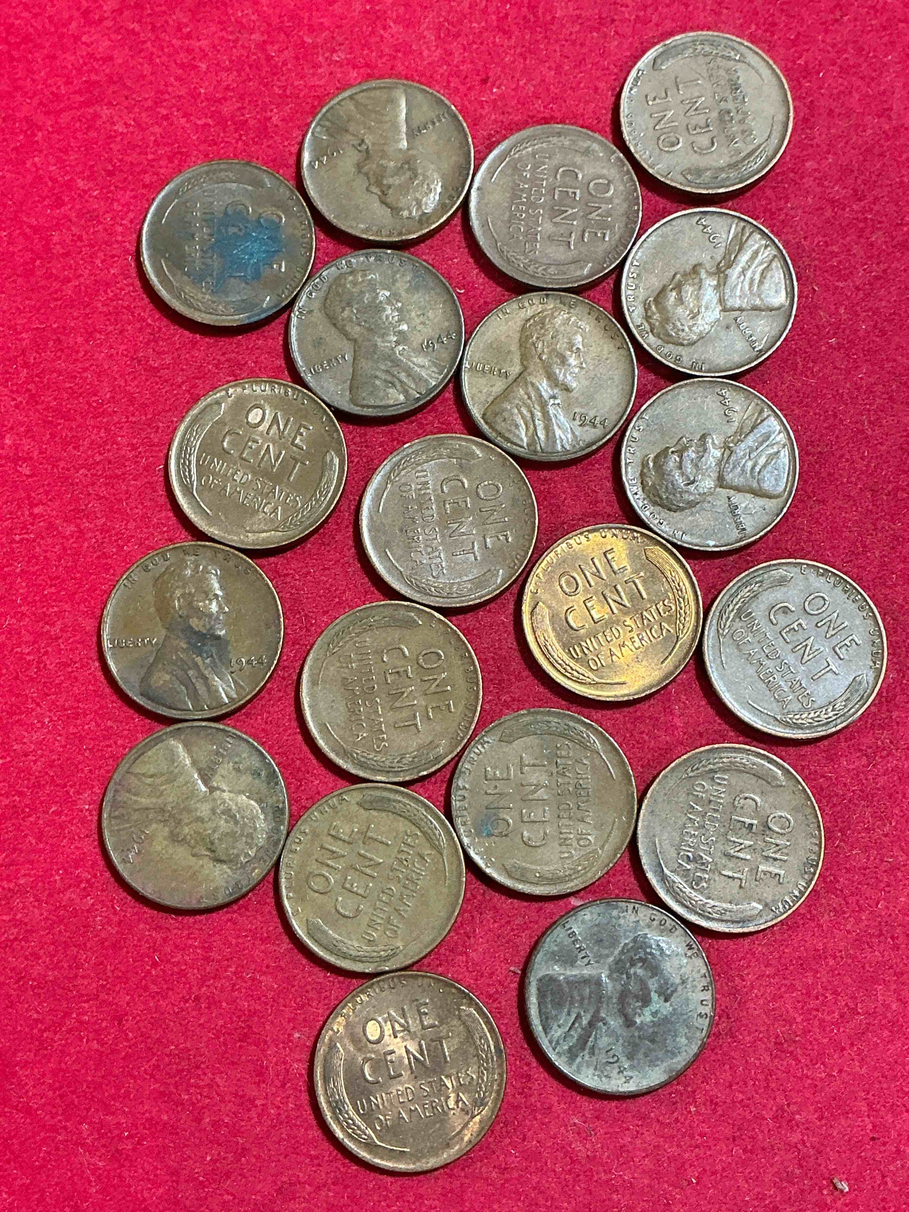Condition photo showing Good Condition for 1944 calling world war 2 buffs!  1944 d-day era wheat pennies!  d-day was june 6th, 1944 & was one of the most significant battles of wwii! own pieces of this era with these genuine 1944 wheat pennies in nice condition!  