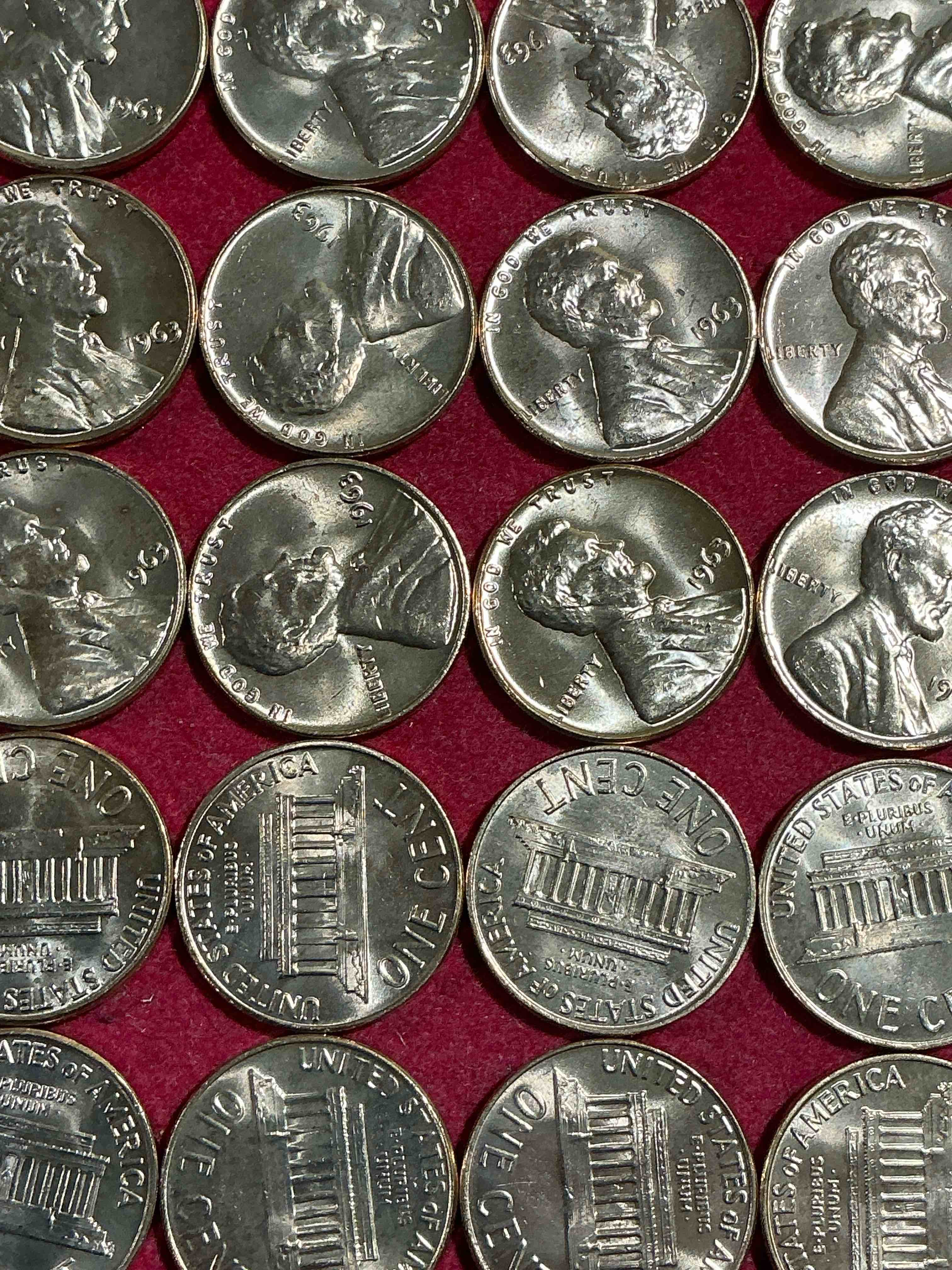 Condition photo showing New/Like New for 1963 "i have a dream" era brilliant uncirculated wheat pennies! these 1963 pennies are direct from the original treasury rolls & haven't seen the light of day since 1963! dr. martin luther king famously gave his "i have a dream" speech on aug 28, 1963. own pieces of this era with these incredible pieces of history!