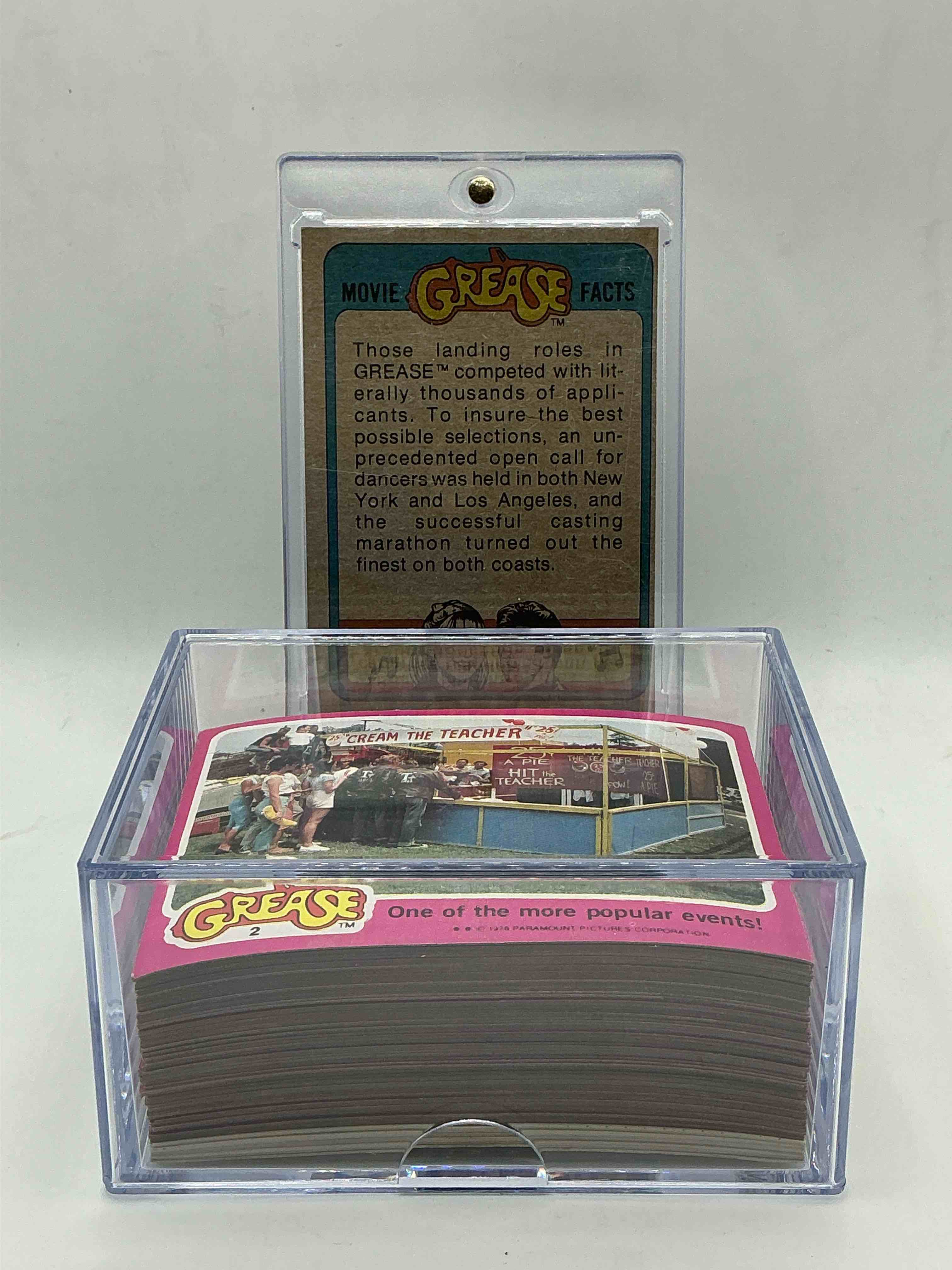 Condition photo showing New/Like New for 1978 go grease lightning!  authentic, original 1978 grease series one movie cards, 66 cards & 11 stickers complete, for a total of 77, all stickers & cards complete!  own a serious pop culture collection & an iconic piece of the 1970’s!  excellent condition & exceptionally rare!