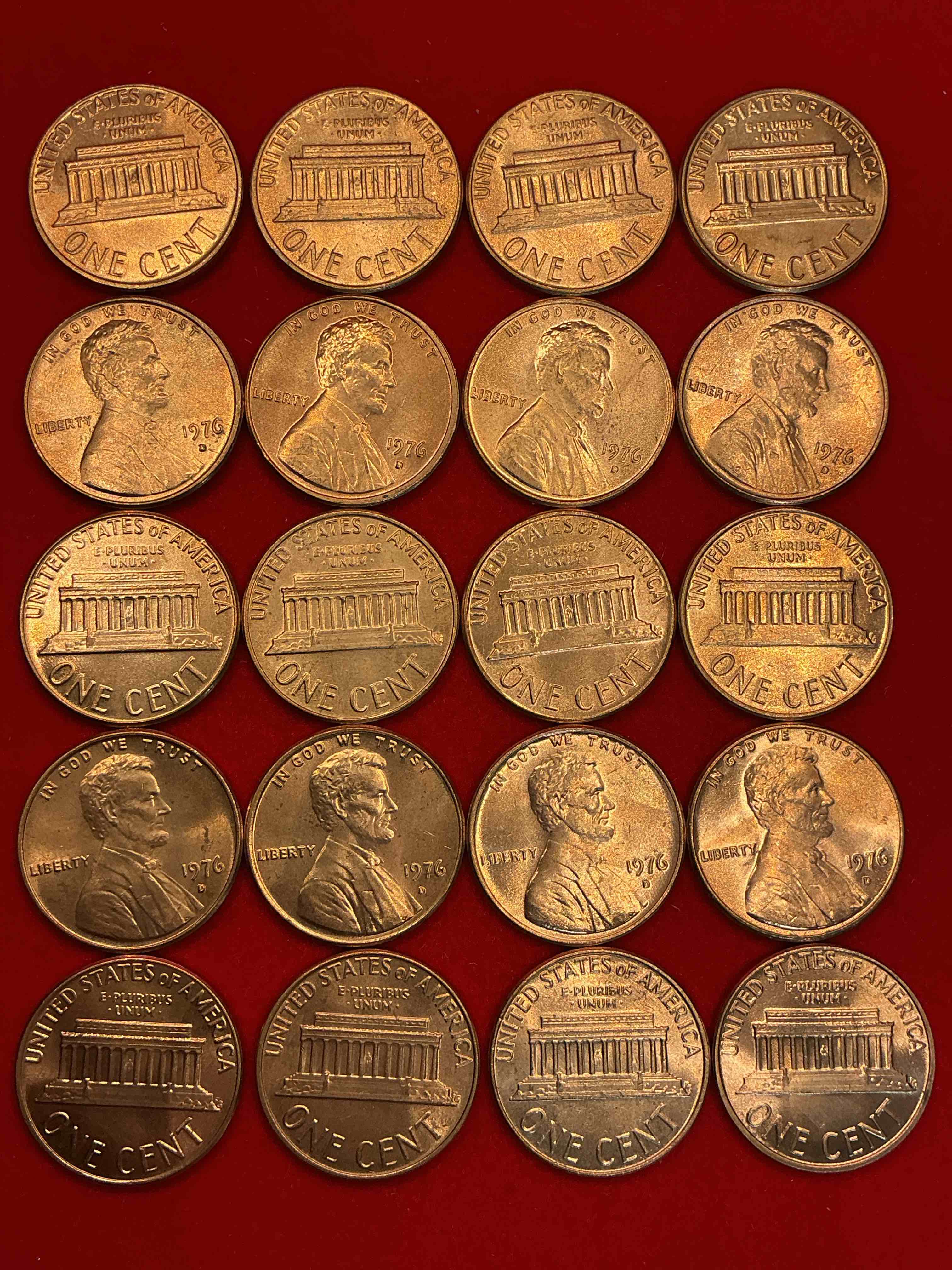Condition photo showing New/Like New for 1976 brilliant uncirculated america 200 year anniversary pennies! celebrate america’s bicentennial with the unc brilliant 1976 pennies, direct from the original bank rolls! these pennies have not seen the light of day since 1976, wow! serious collector items!