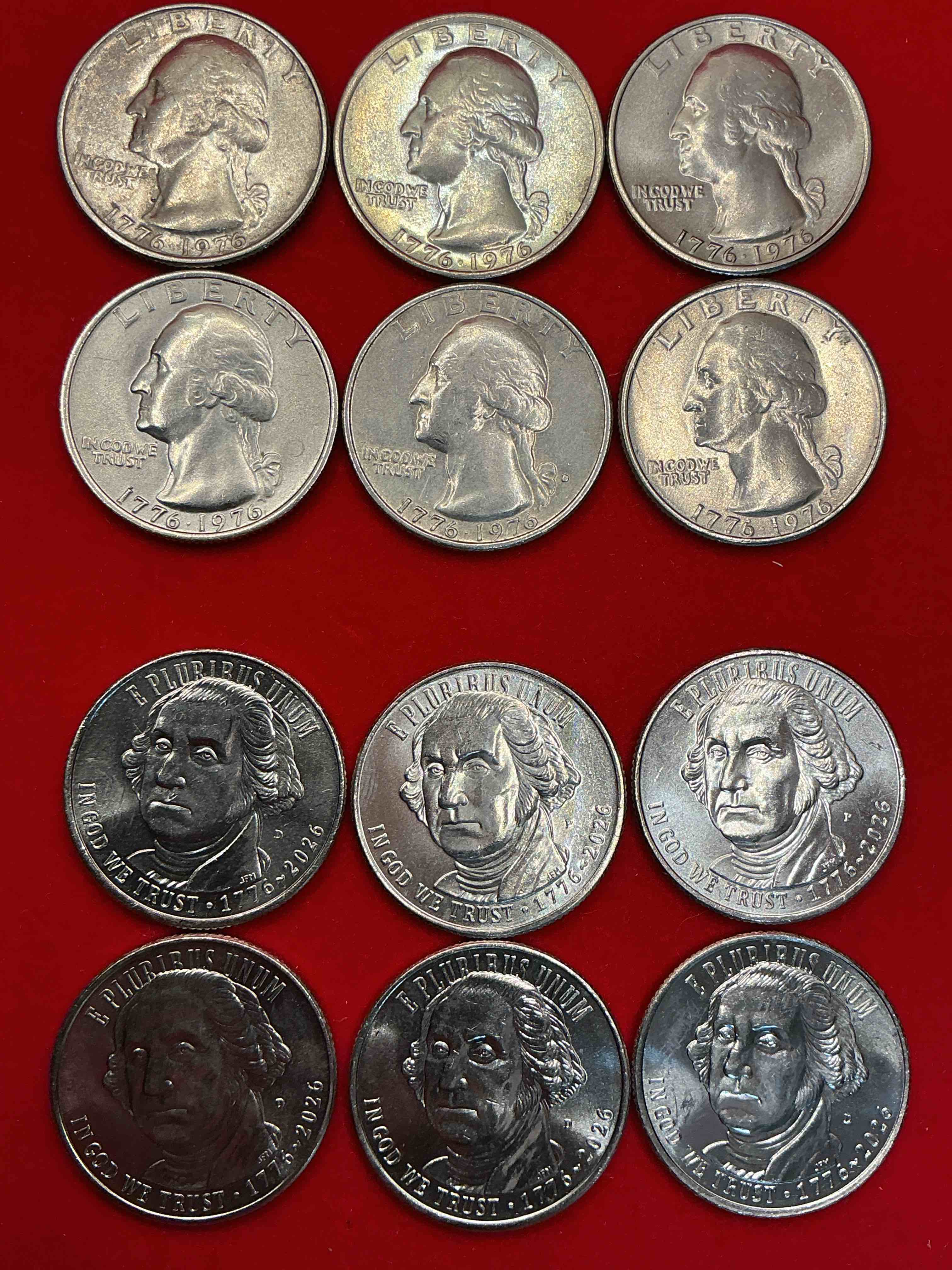 Condition photo showing Good Condition for 1976 bicentennial & 2026 semiquincentennial quarters! grab a piece of american history with these highly collectible coins!