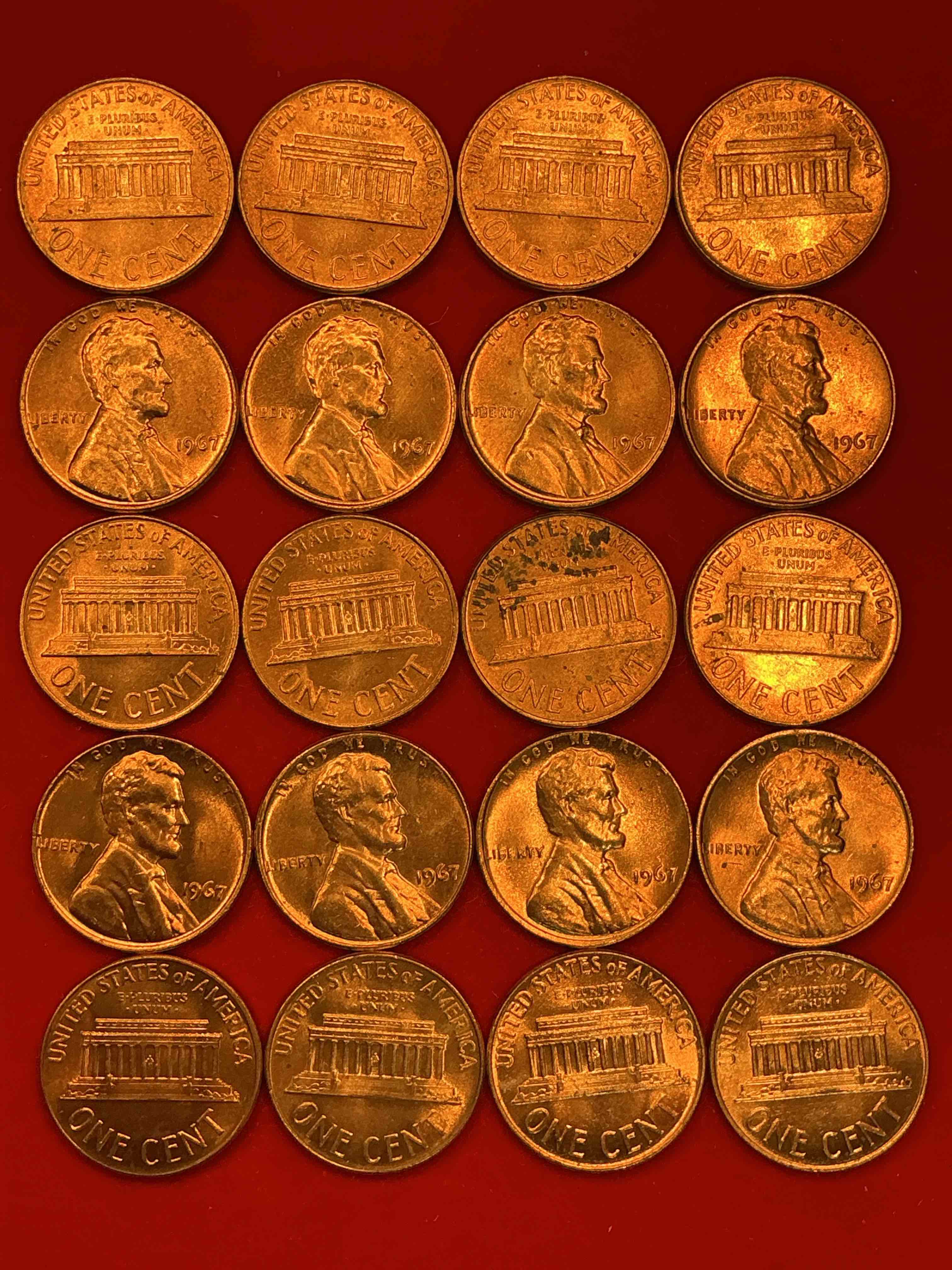 Condition photo showing New/Like New for 1967 “summer of love” brilliant uncirculated pennies! check out these 1967 “summer of love” era pennies in brilliant uncirculated condition, many direct from the original treasury rolls! these pennies haven’t seen the light of day since 1967! own these highly collectible pieces of history in mint condition!