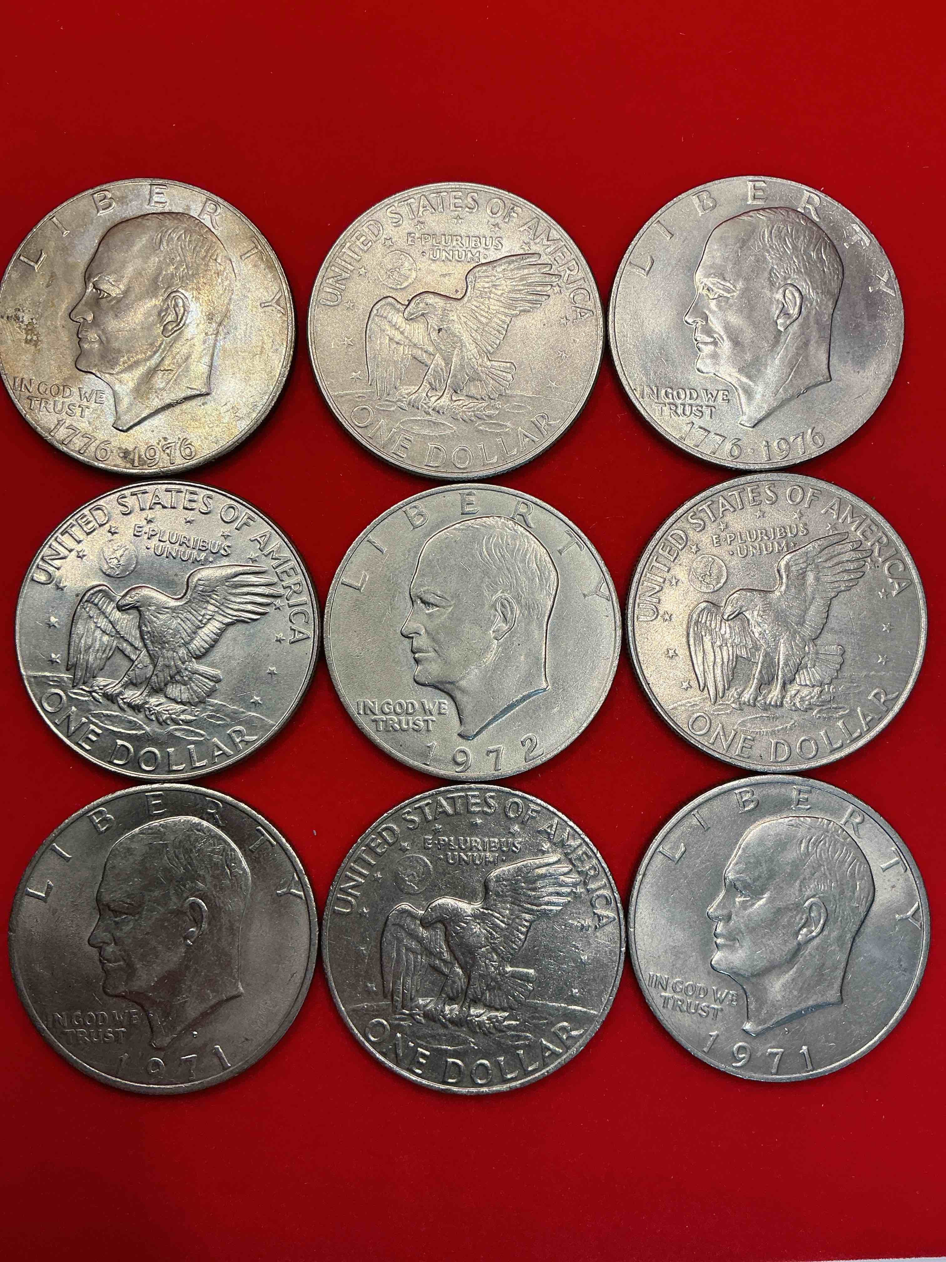gorgeous eisenhower dollars! here are circulated “ike” dollars! up for auction are ike one dollar coins from different years! awesome ike dollars! even includes rare bicentennial 1976 edition