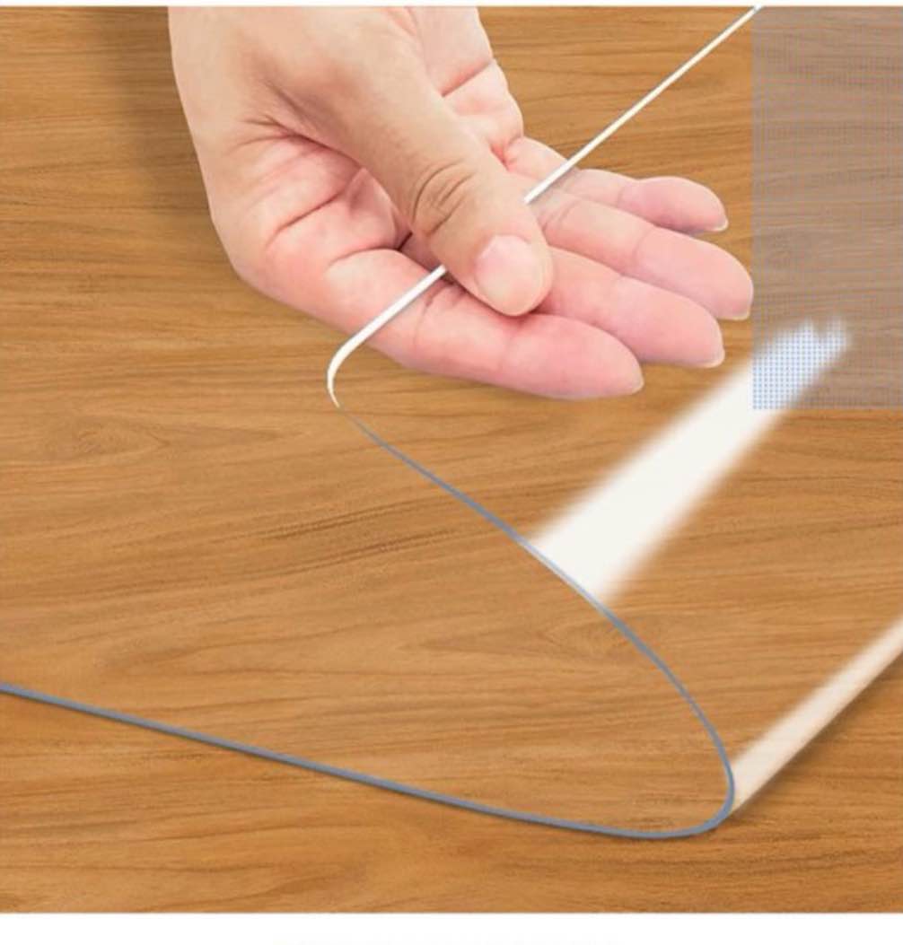 hoswag 42"x72"crystal pvc table cover protector, waterproof pvc tablecloth, 2mm thickened protector 