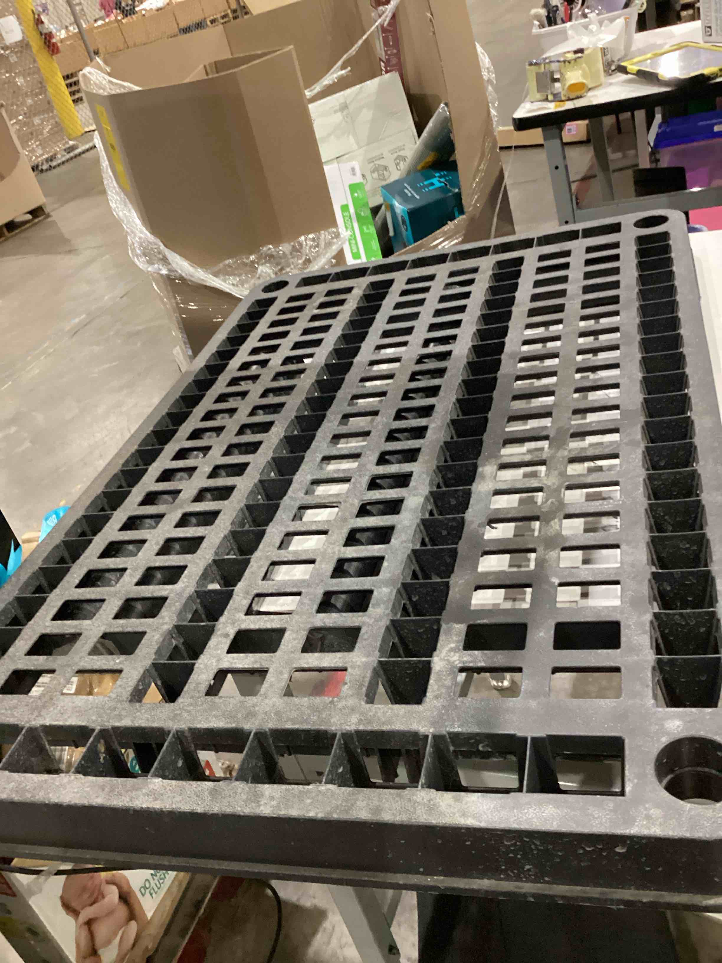 Condition photo showing As Is for structural plastics dura-shelf plastic shelving with fixed shelves - 36"wx16"d shelves - add-on unit