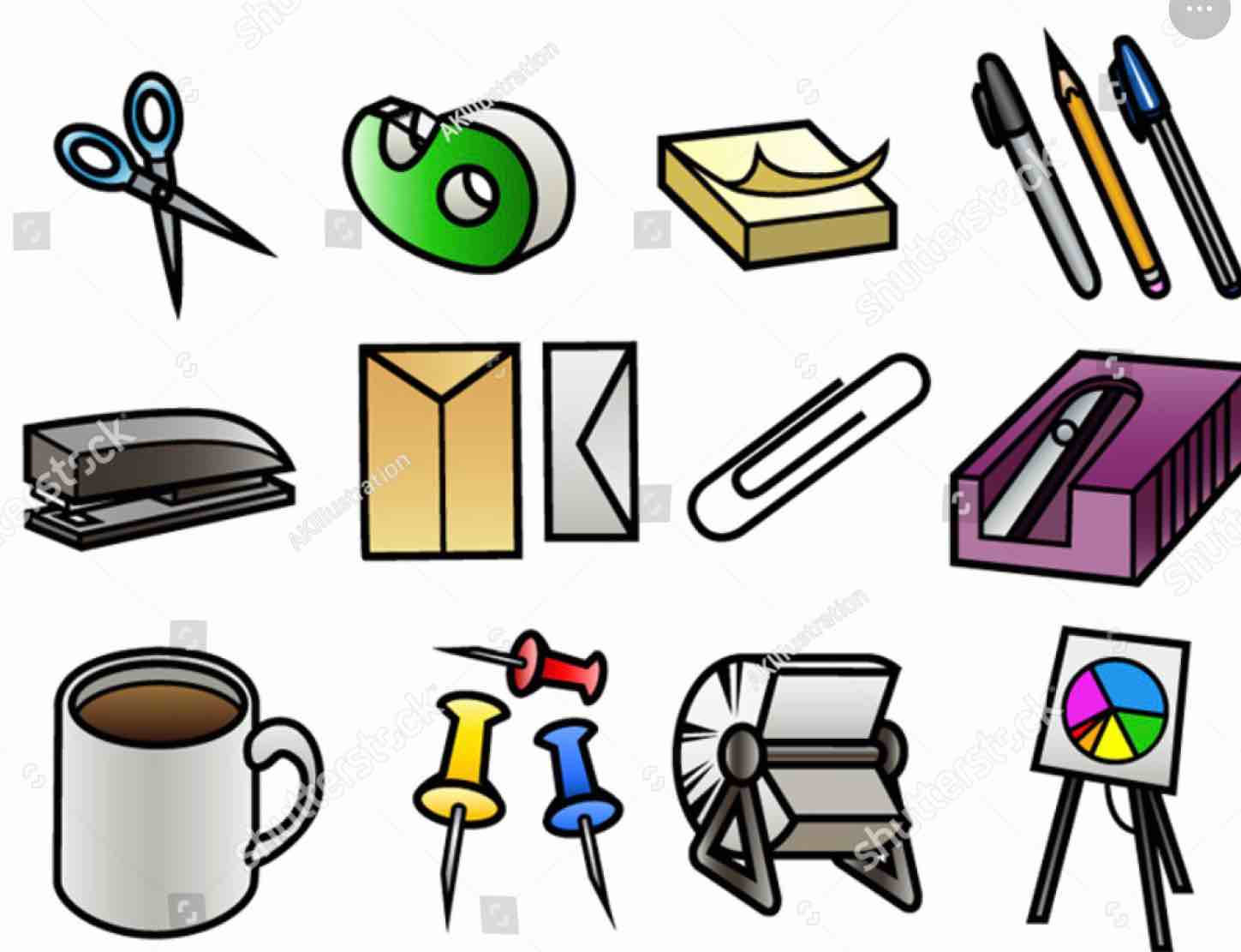 assorted office supplies