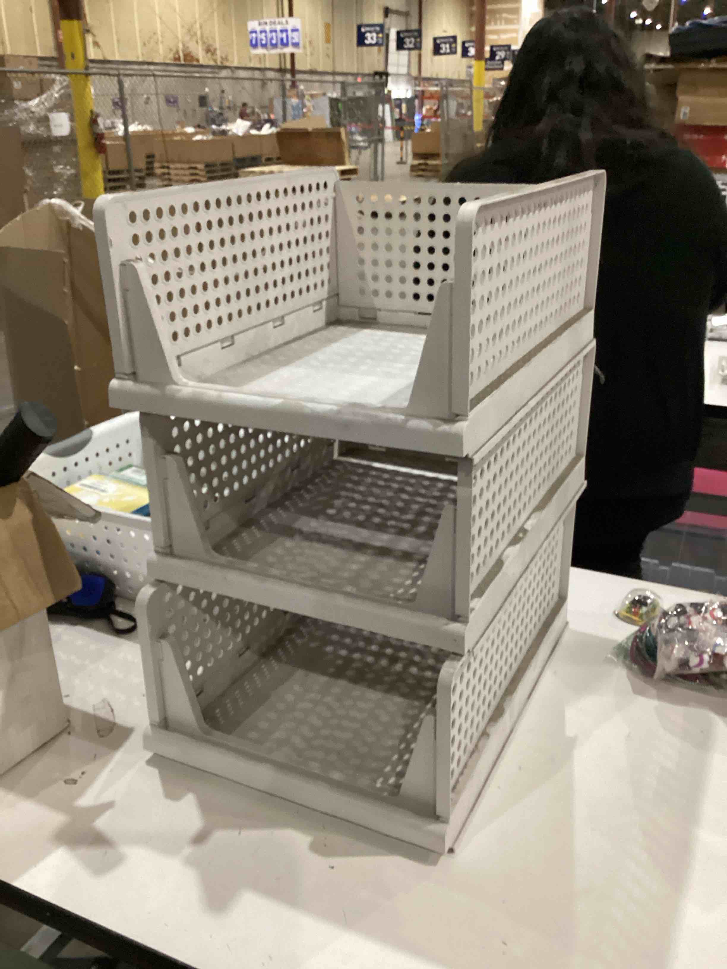 Condition photo showing As Is for 3 pack storage organizers