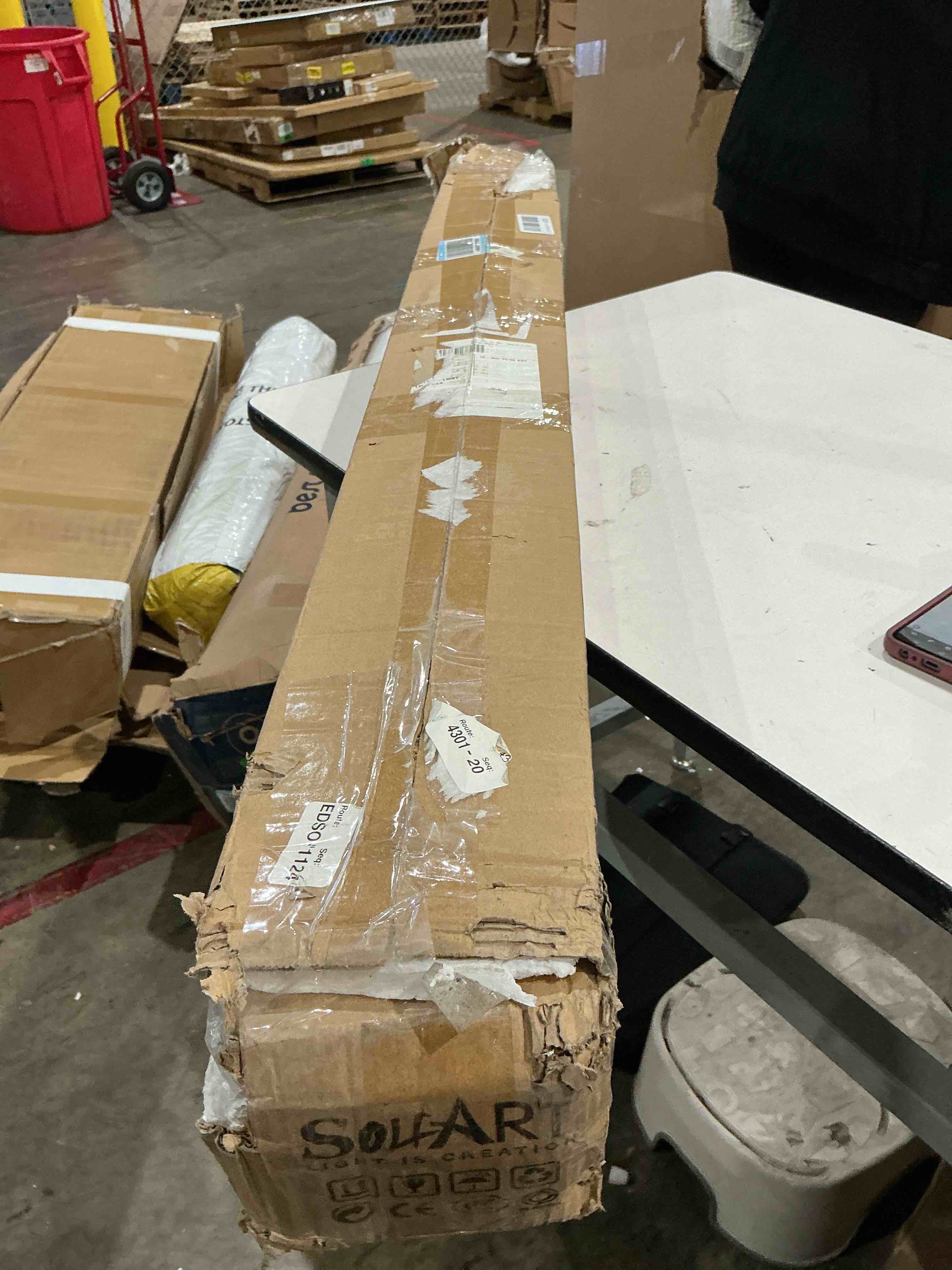 Condition photo showing As Is for solfart bathroom light fixtures brushed nickel vanity lights for bathroom above mirror, 8 light led lighting fixture, nickel vanity light, 61 inch vanity light over mirror brushed nickel-6000k,100%-0% dimmble brightness 8-light,61 inch