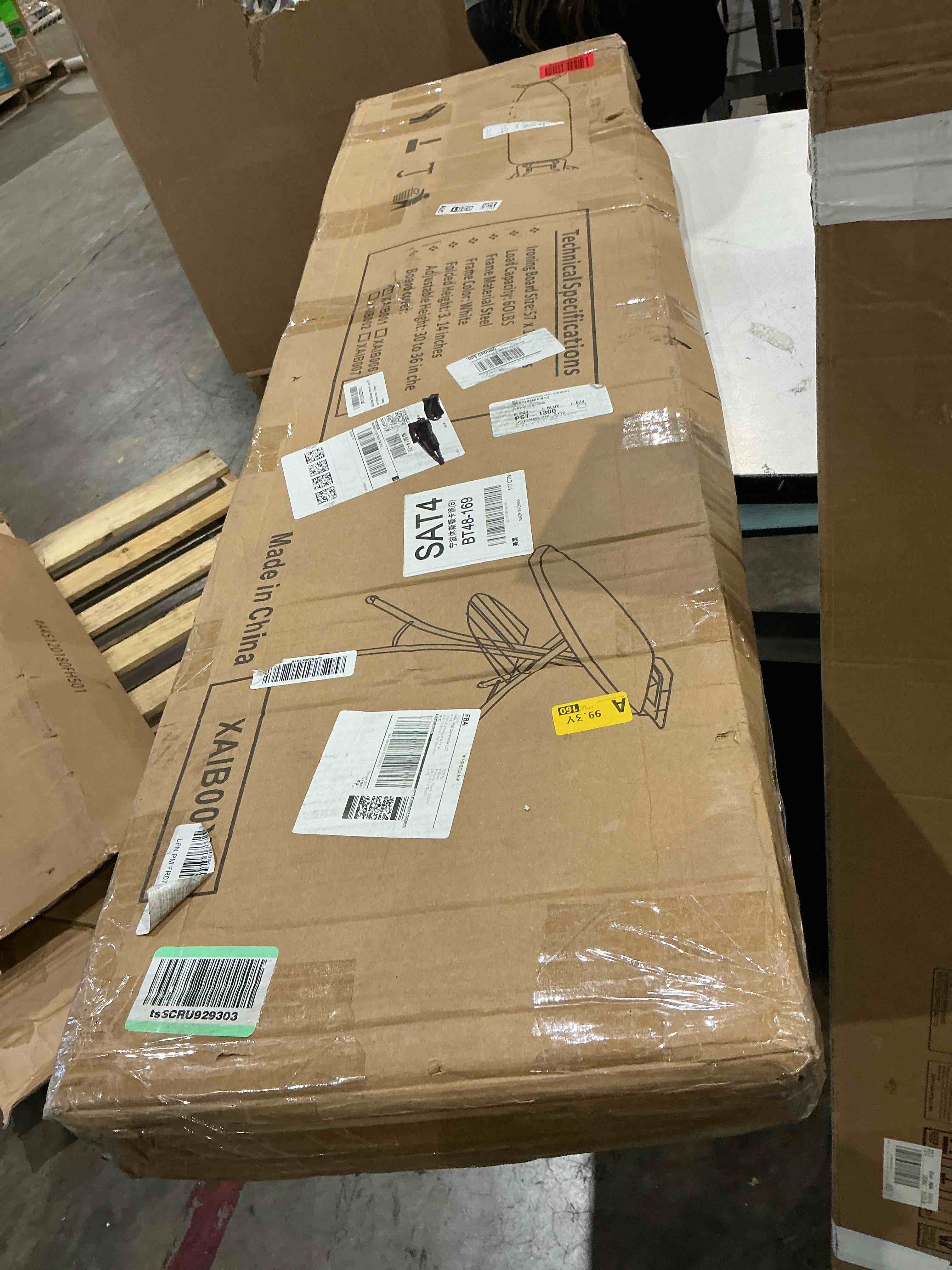 Condition photo showing Good Condition for ironing board full size, heavy duty compact ironing board with iron rest, height adjustable sturdy iron stand, grey cover with extra thick padding gray