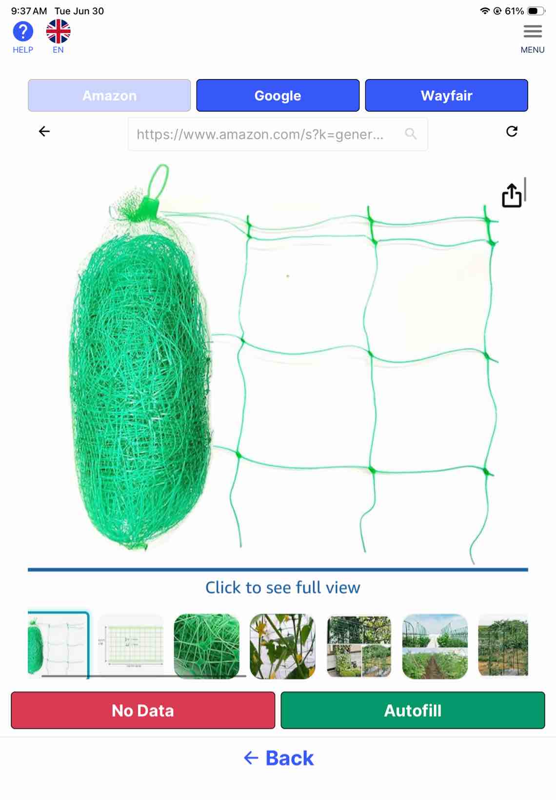 Condition photo showing Good Condition for similar green trellis netting 6.5x100 ft heavy duty garden trellis netting polypropylene plant support garden net for climbing vegetables fruits flowers for the garden