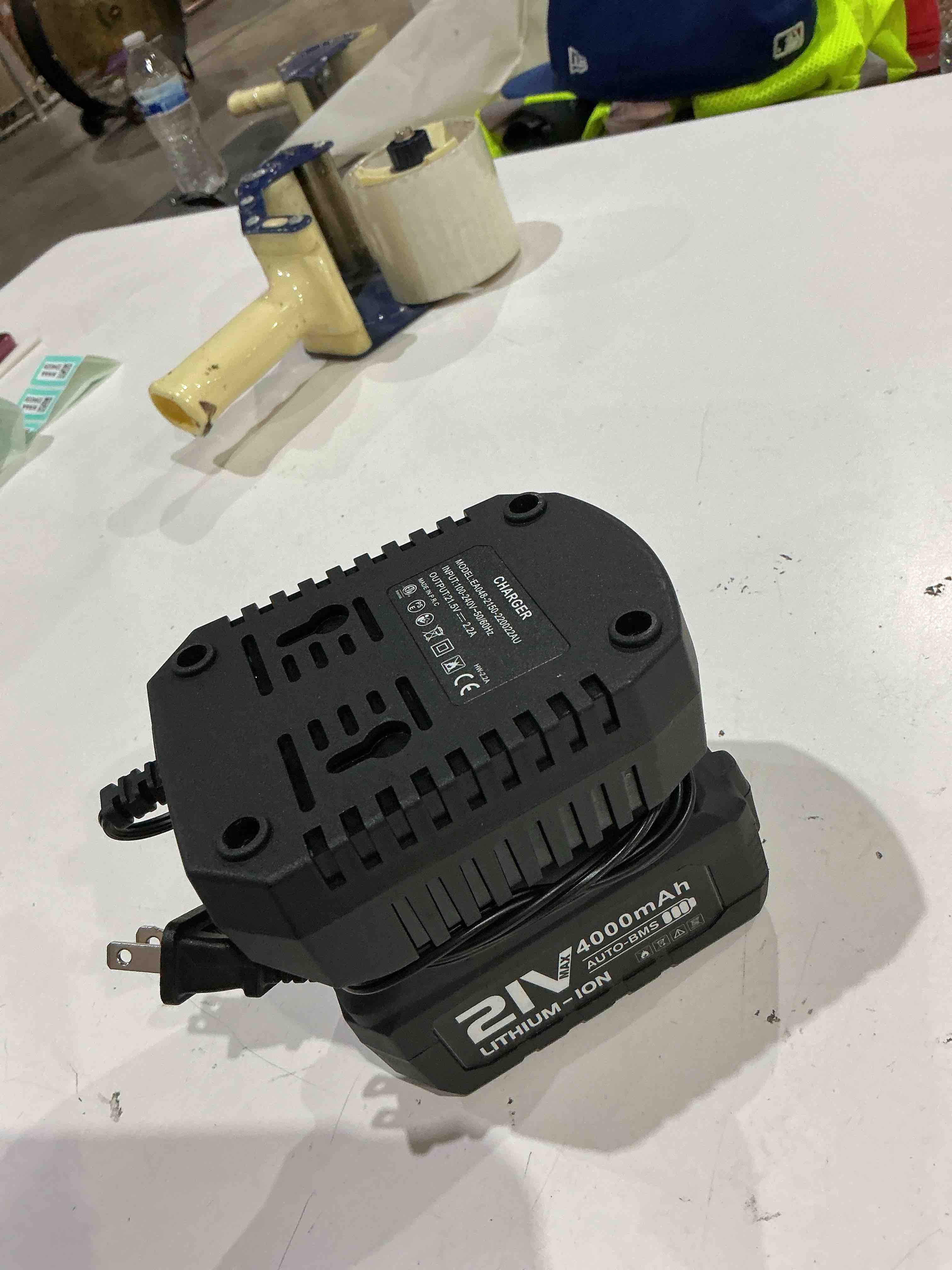 Condition photo showing As Is for saker 21v max 4.0ah lithium ion battery 1-pack-only one battery-suitable cordless leaf blower garden tiller