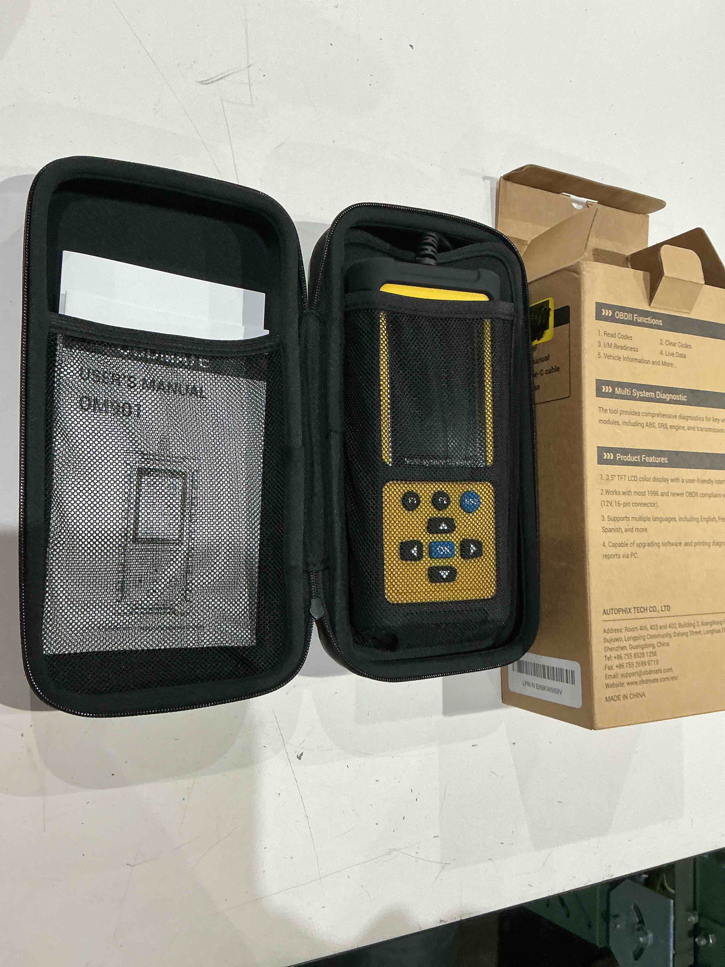Condition photo showing Good Condition for obd2 scanner with abs srs transmission, reset fault lights | check engine code reader with full obdii functions | dlc pin test | battery voltage check, car diagnostic tool