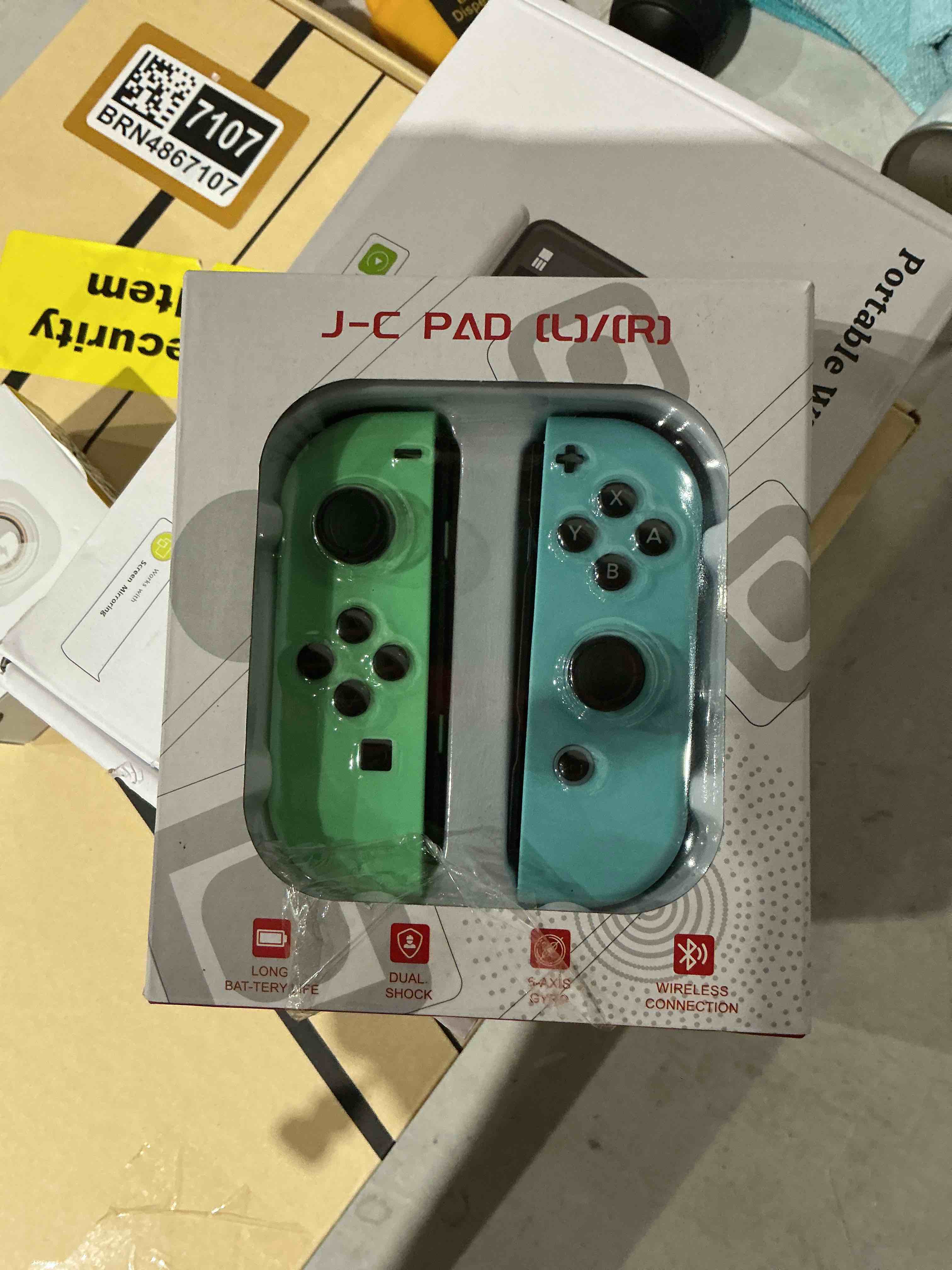 Condition photo showing Good Condition for awnbox switch controller replacement for nintendo switch controller, compatible with switch/lite/oled, with dual vibration/motion/wake-up/screenshot?blue&green?