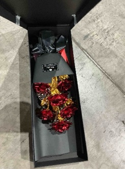 Condition photo showing Good Condition for woori gold roses bouquet, gold plated artificial rose golden foil rose, forever gifts for her valentine's day anniversary wedding mothers day birthday gift and proposal red and gold