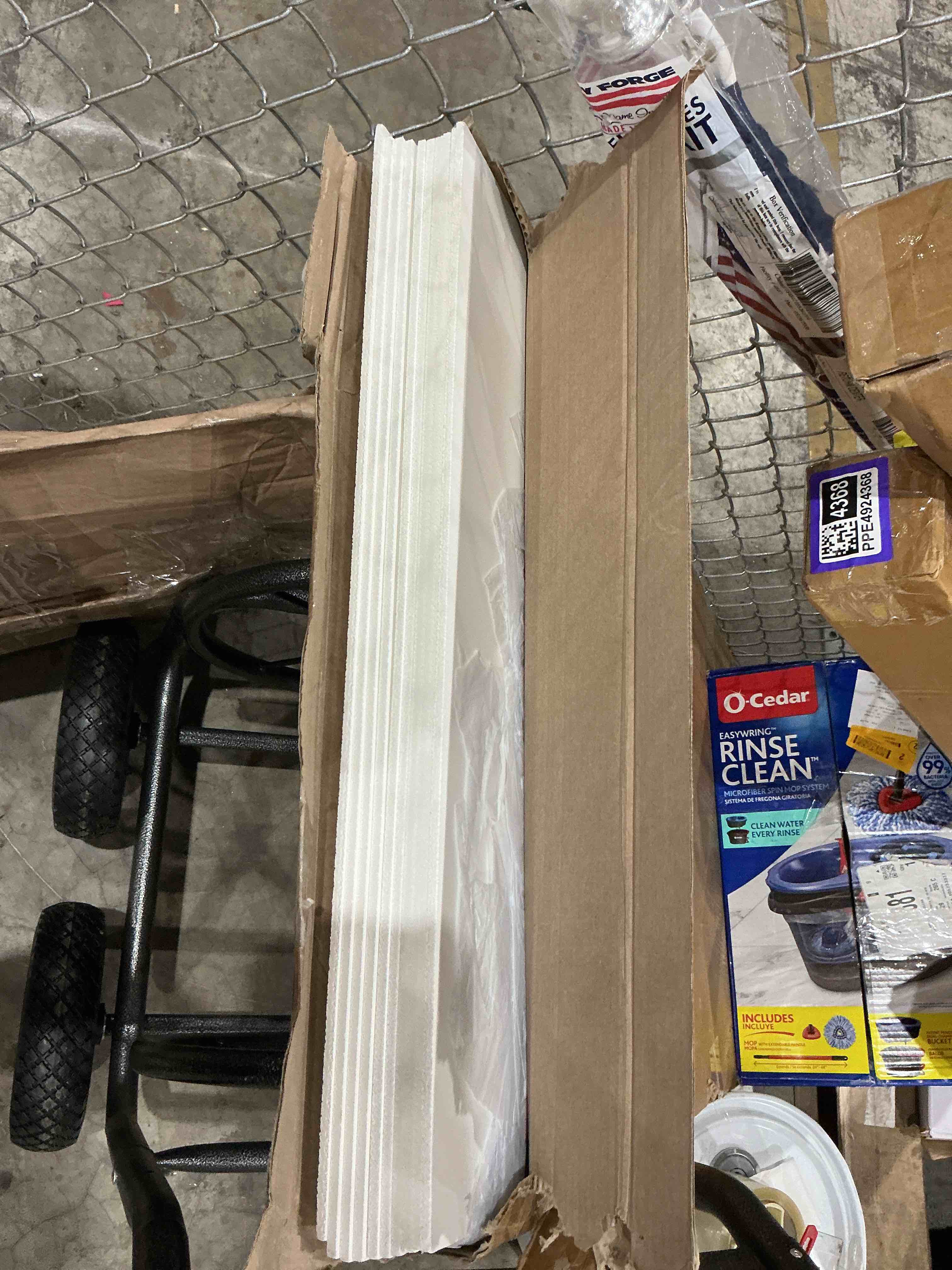 Condition photo showing As Is for 24"x48" smooth drop ceiling tiles waterproof high-grade pvc ceiling tiles 2x4 fire-rated - easy drop-in installation - case of 10 (80 sq. ft.) 2ft x 4ft white