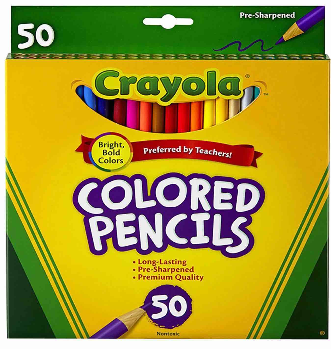 crayola colored pencil 50 pk