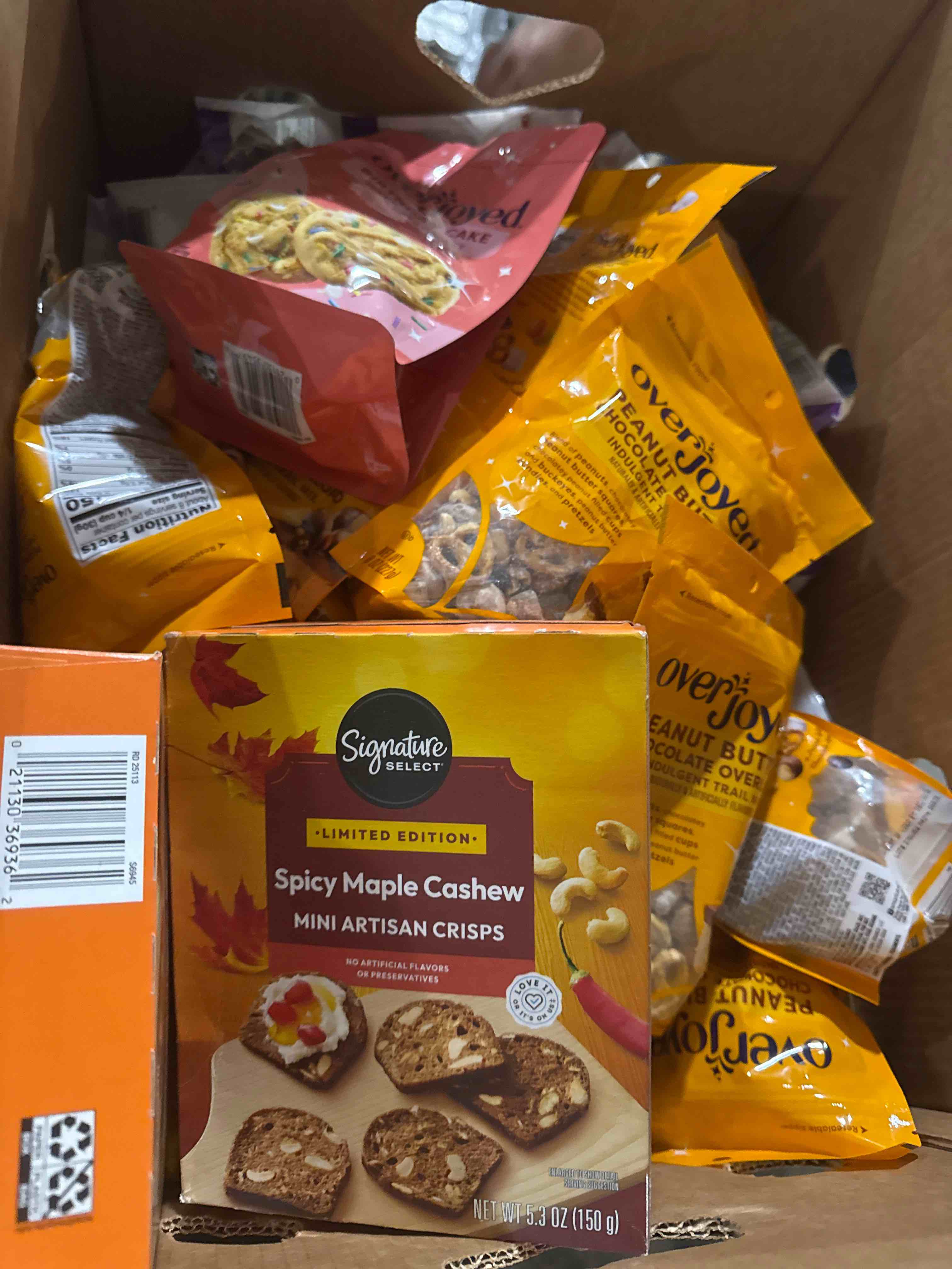 box of assorted grocery products