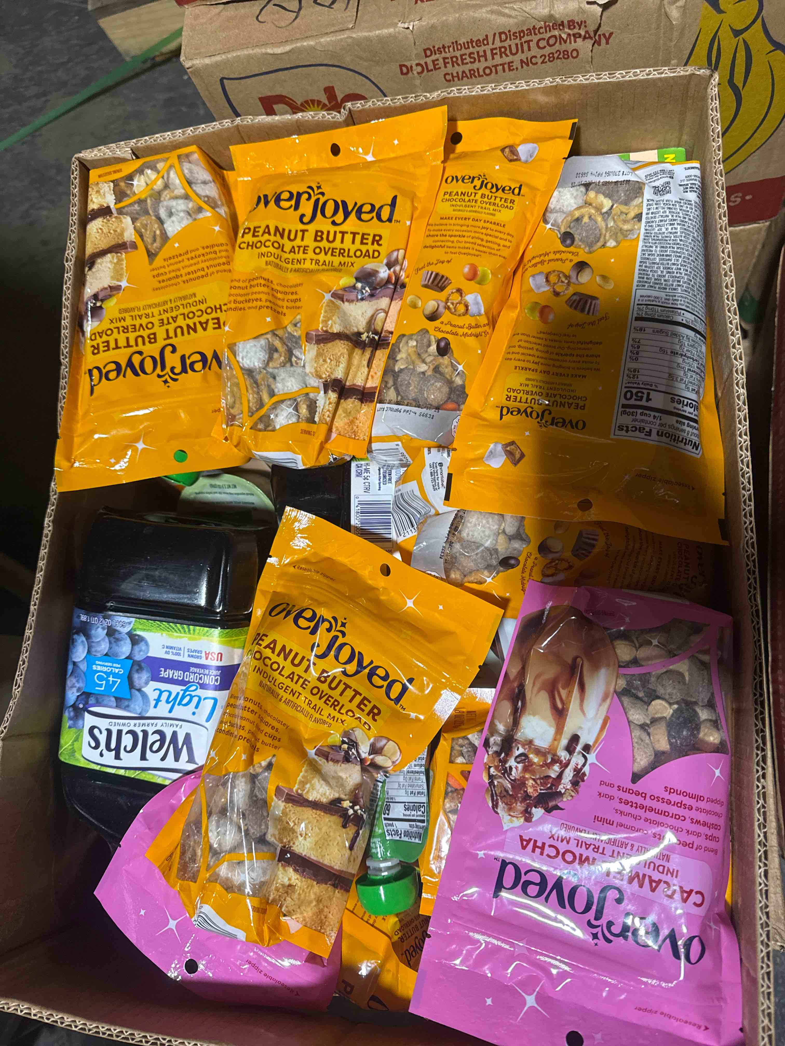 box of assorted grocery products
