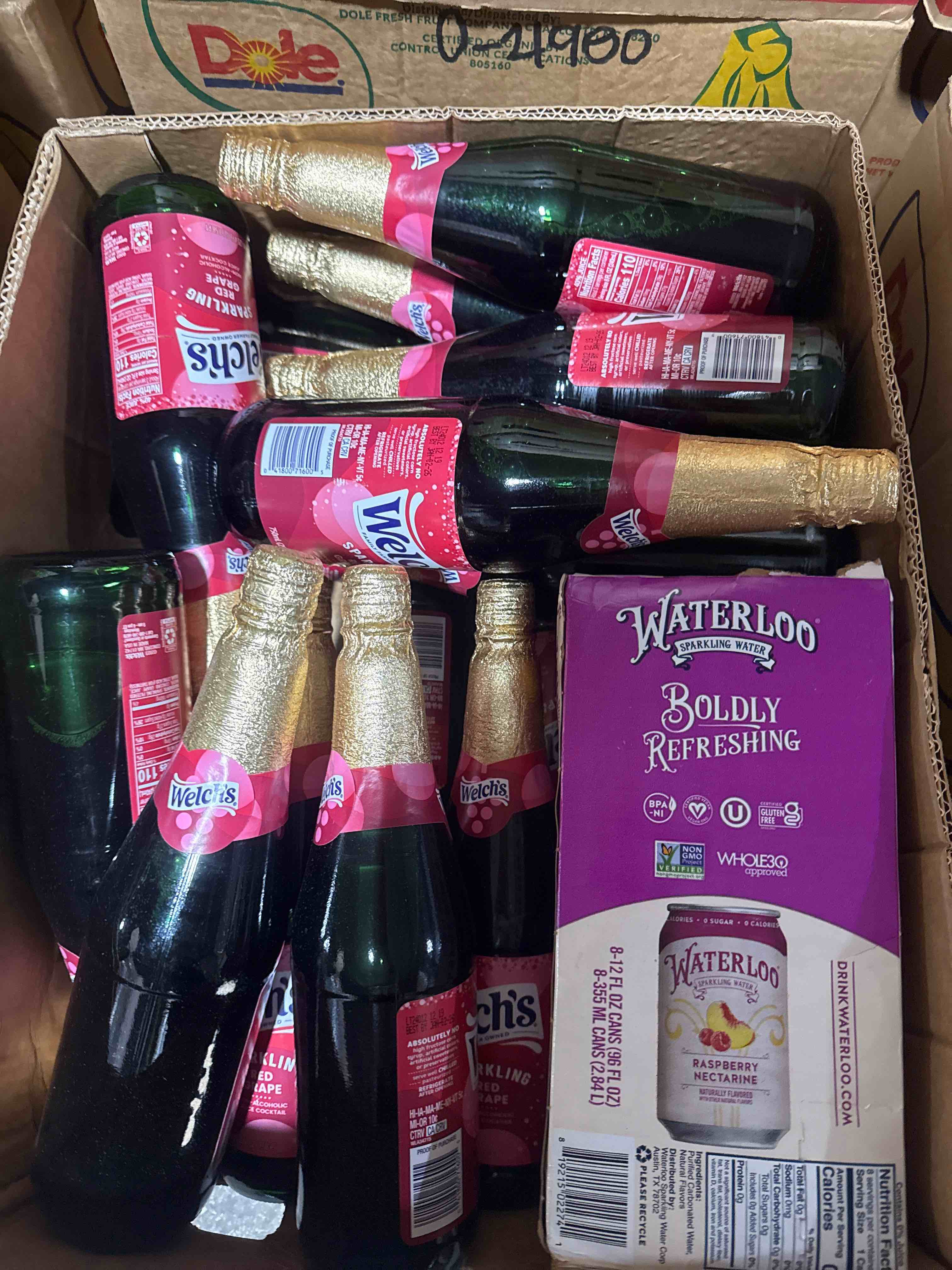 box of assorted grocery products