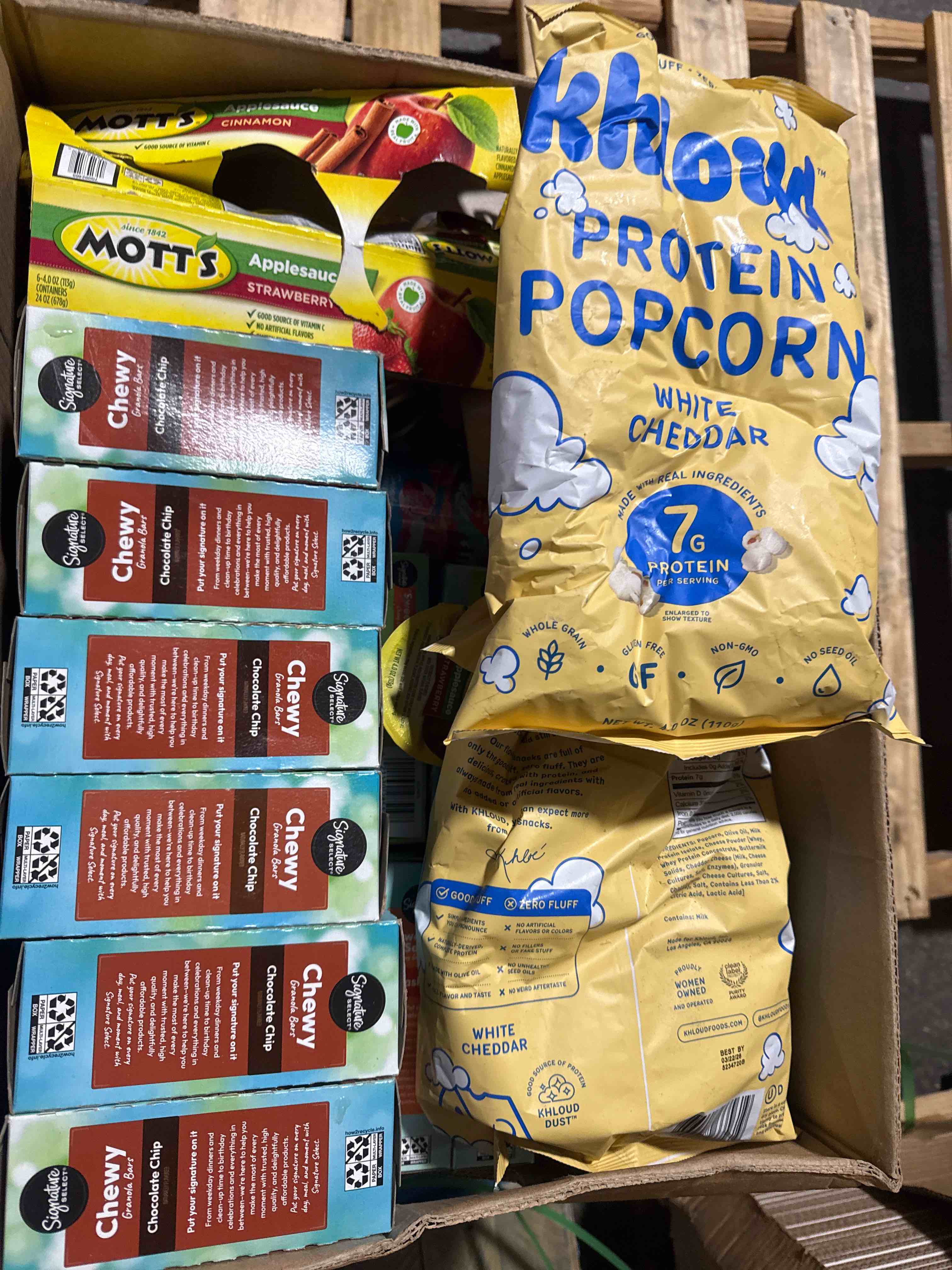 box of assorted grocery products