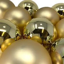 12” Piece Ball Ornament Set Gold 