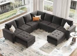 A pair of armrest velvet arm module for sectional modular sofa 