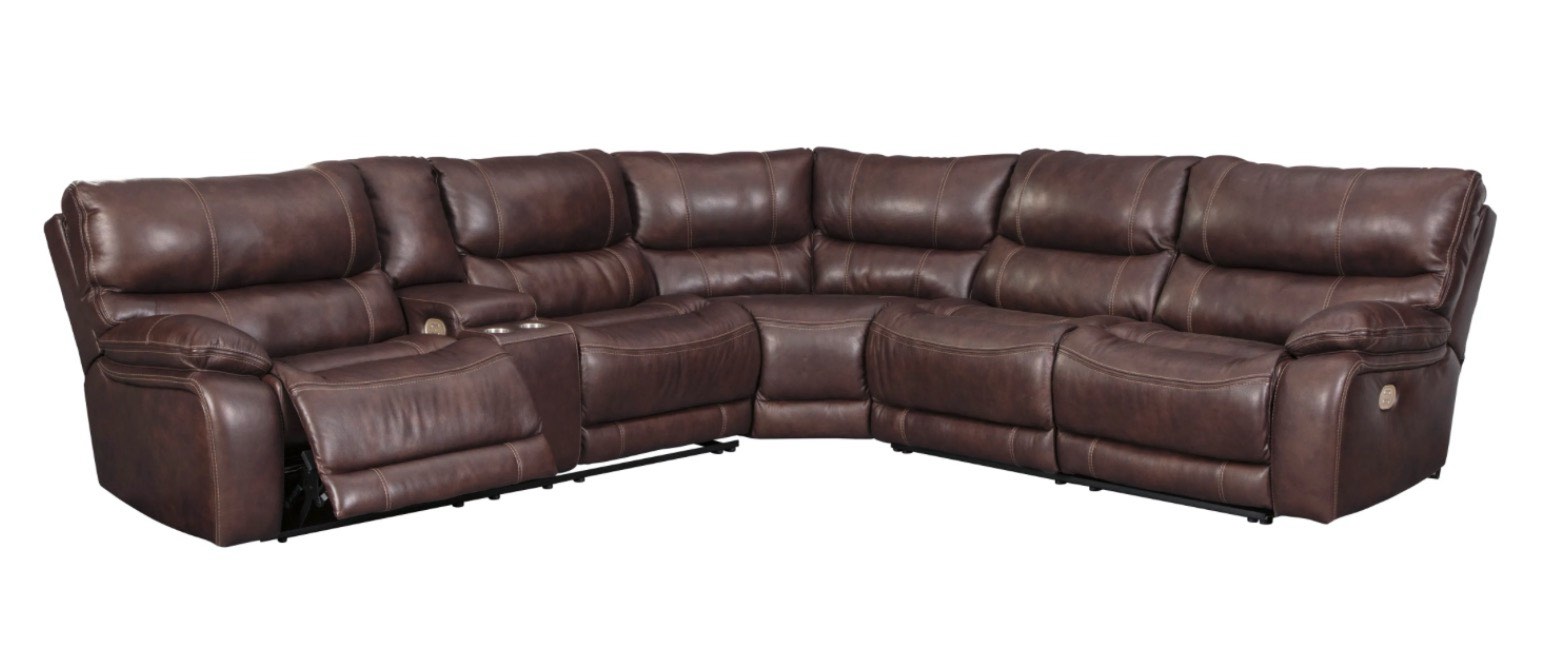 Muirfield U43401 Leather Power Headrest Power Reclining Sectional (LAF REC LOVESEAT ONLY) 